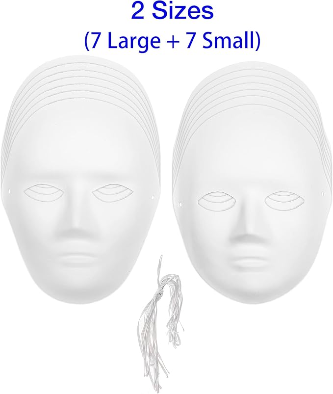 2 Sizes for Artistic Projects, Theater, Halloween, Masquerade Parties, Classroom Art