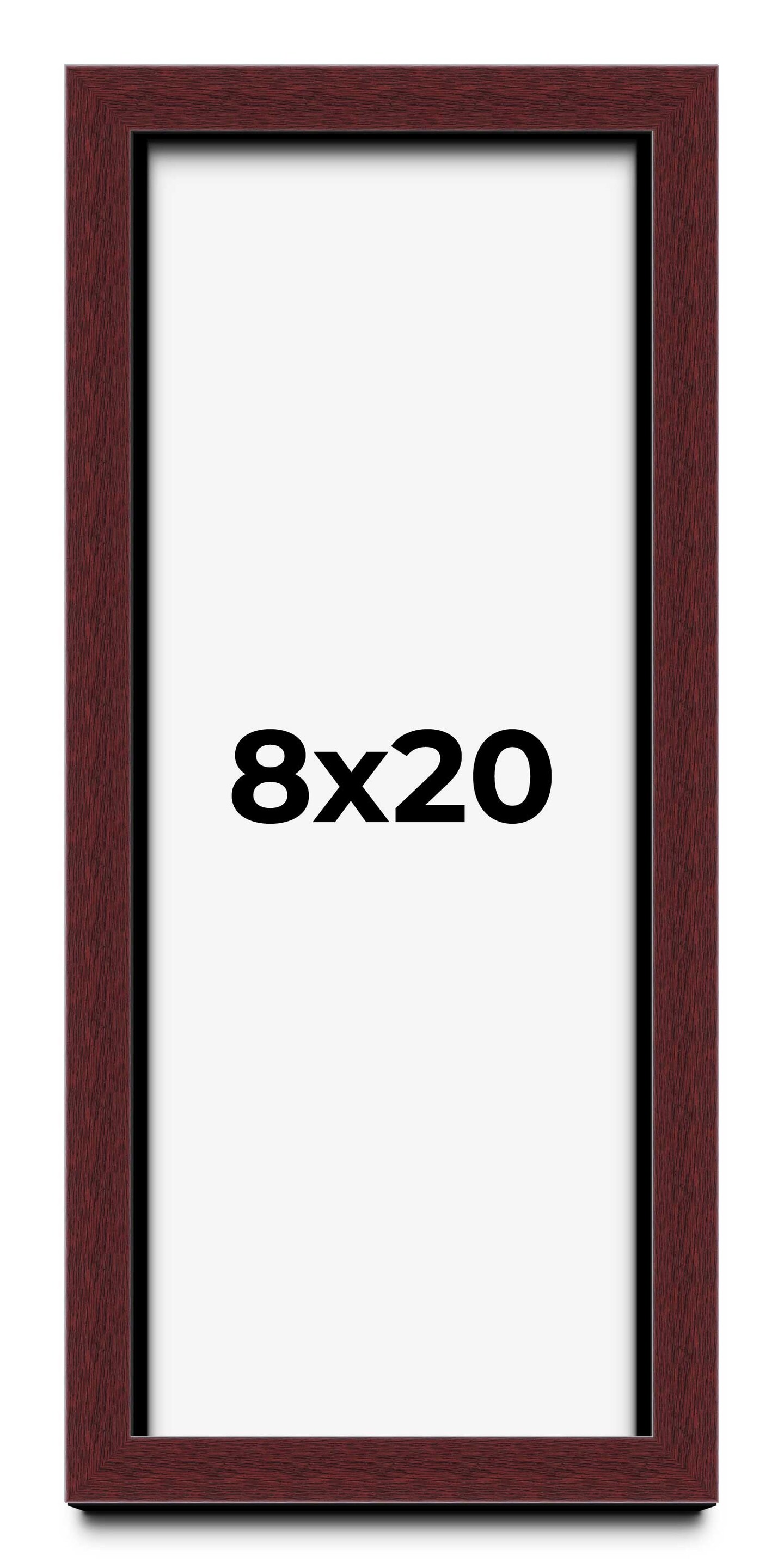 Panoramic Shadow Box 1.5" Depth Brown Picture Frame - UV Acrylic, Backing, Hanging Hardware