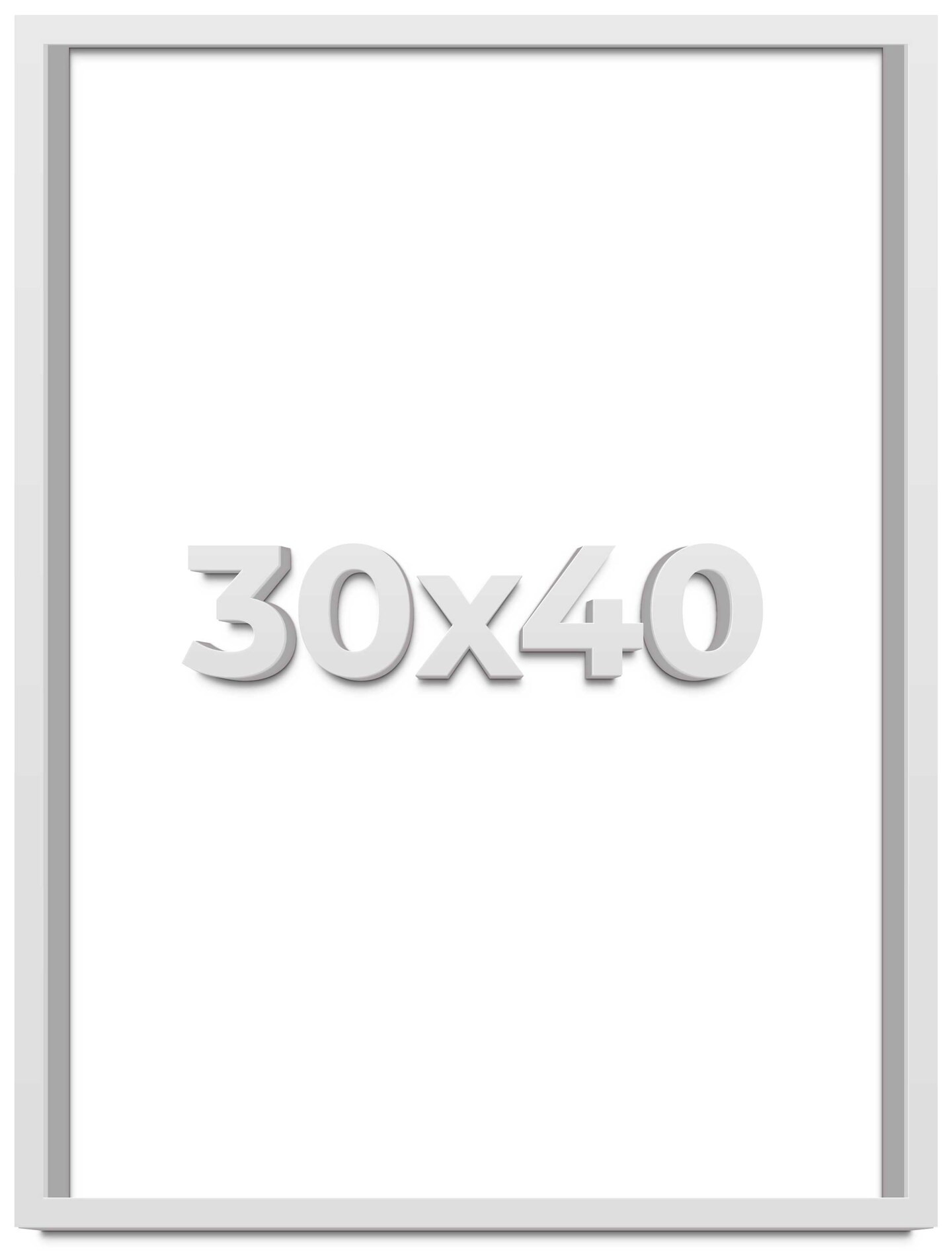 Slim Profile White Picture Frame - UV Acrylic, Foam Board Backing, Hanging Hardware