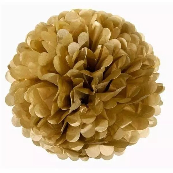 6 Gold 8" Paper POM POMS Reception Birthday Party Wedding Crafts Decorations