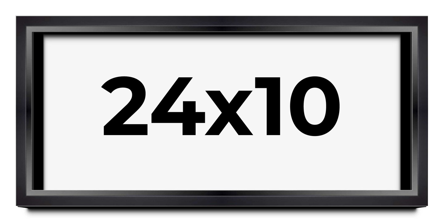 Panoramic Modern Shadow Box 1.5" Depth Black Frame - UV Acrylic, Backing, Hanging Hardware