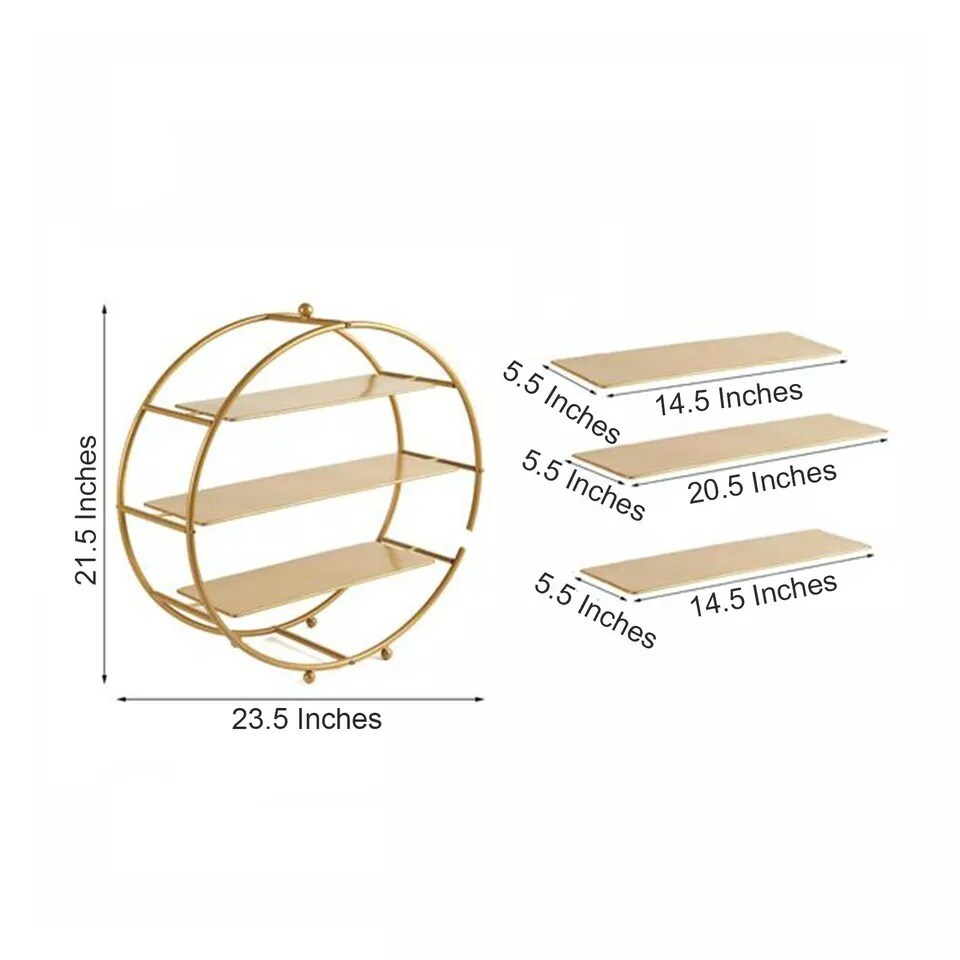 21" Gold 3 Tier Hexagon Metal Cupcake Holders Display Stand Party Event Supplies