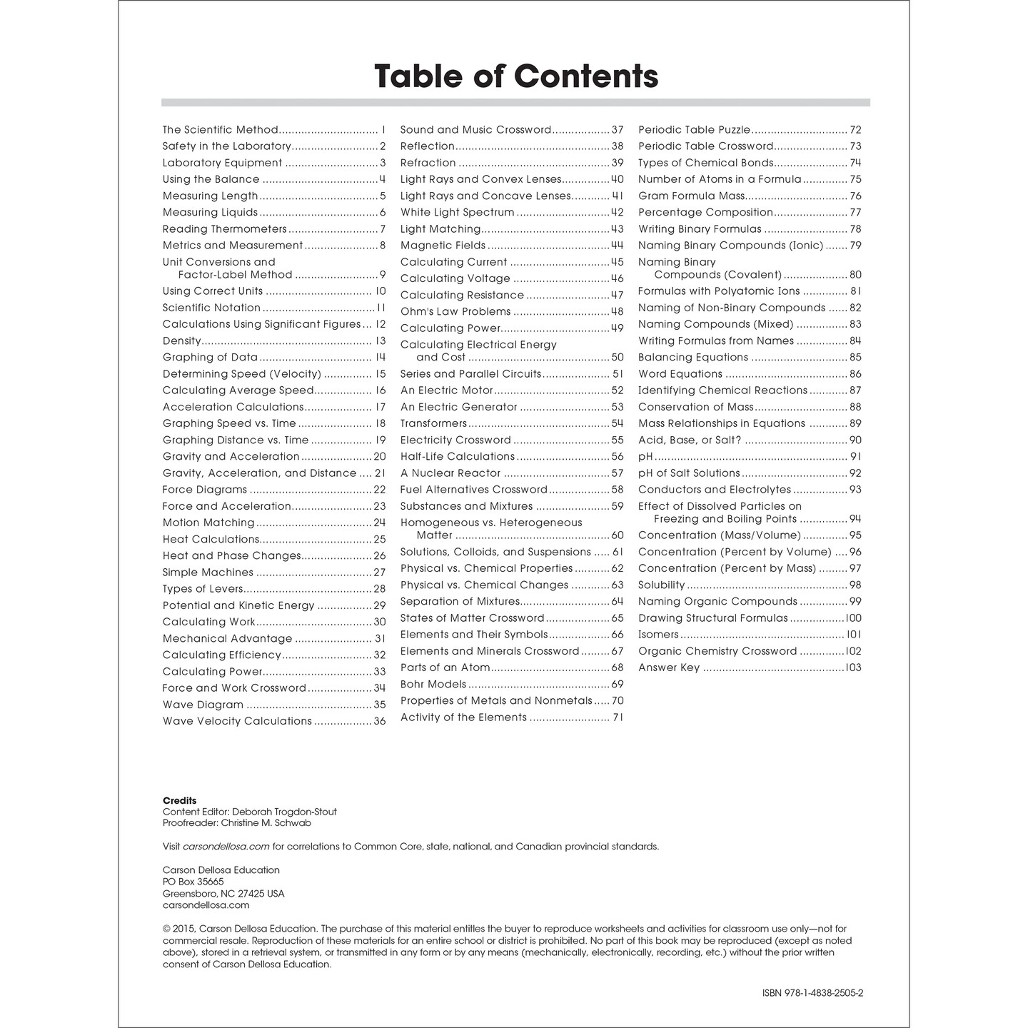 Carson Dellosa The 100 Series Physical Science Workbook, Physics and Chemistry Book for Grades 5-12, Motion, Energy, Electricity, Metrics, and More, Classroom or Homeschool Curriculum