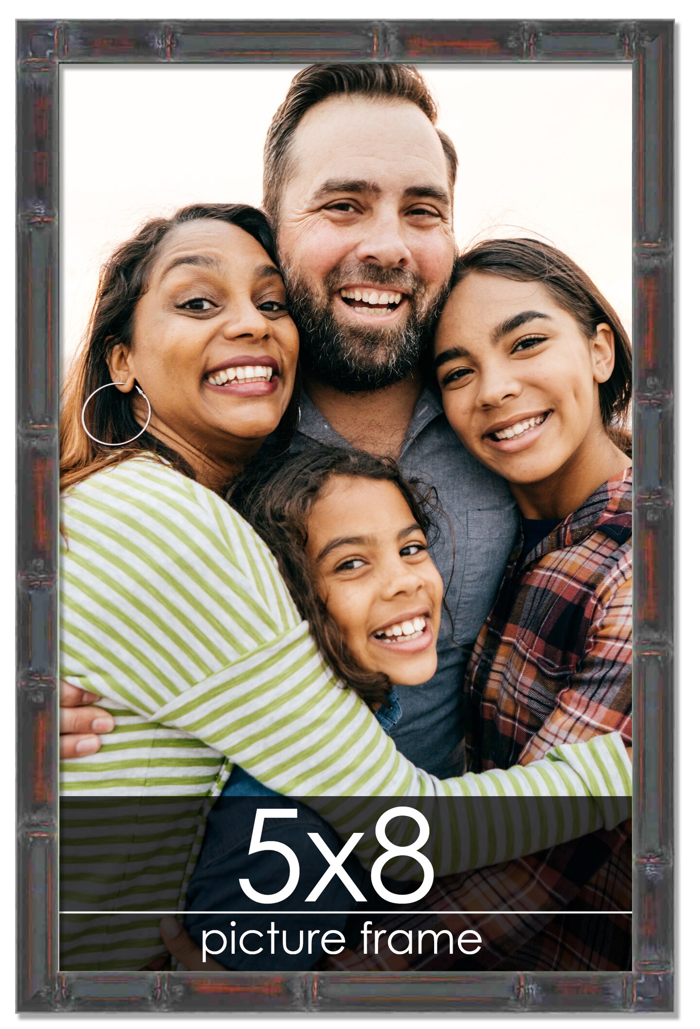 5x8 Thin Bamboo Picture Frame with UV-Resistant Acrylic & Acid Free Backing, Available in 2 Finishes - Gold and Brown