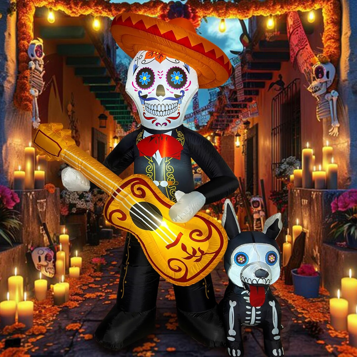 DAY OF THE DEAD SUGAR SKULL HALLOWEEN STATUE orders LIGHT UP FIGURINE