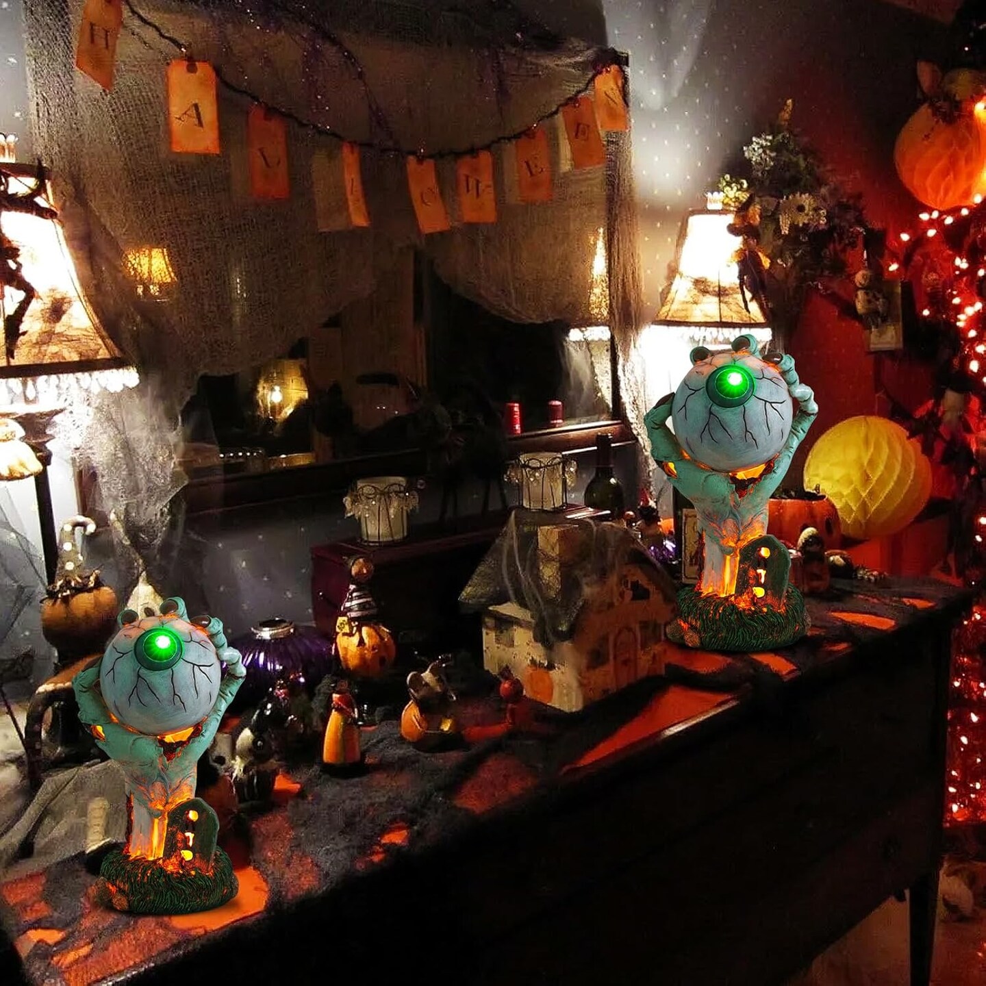 Halloween Decorations Outdoor Indoor Skeleton Hands Figurine Lights