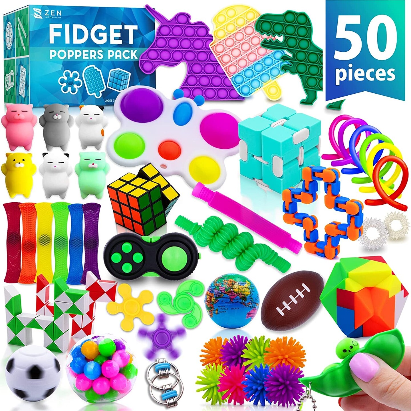 50 Pcs Fidget Toys Pack Kids Stocking Stuffers Gifts for Kids Party Favors Autism Autistic Children Adults Stress Relief Sensory Toy ADHD Toys