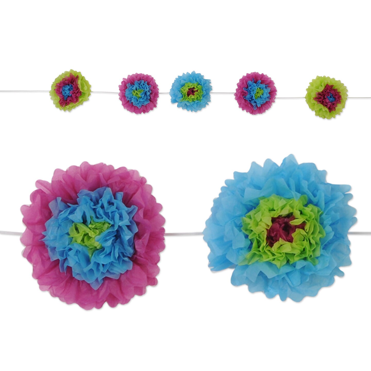 Beistle 10in. x 8Feet Tissue Flower Garland - 6 Pack