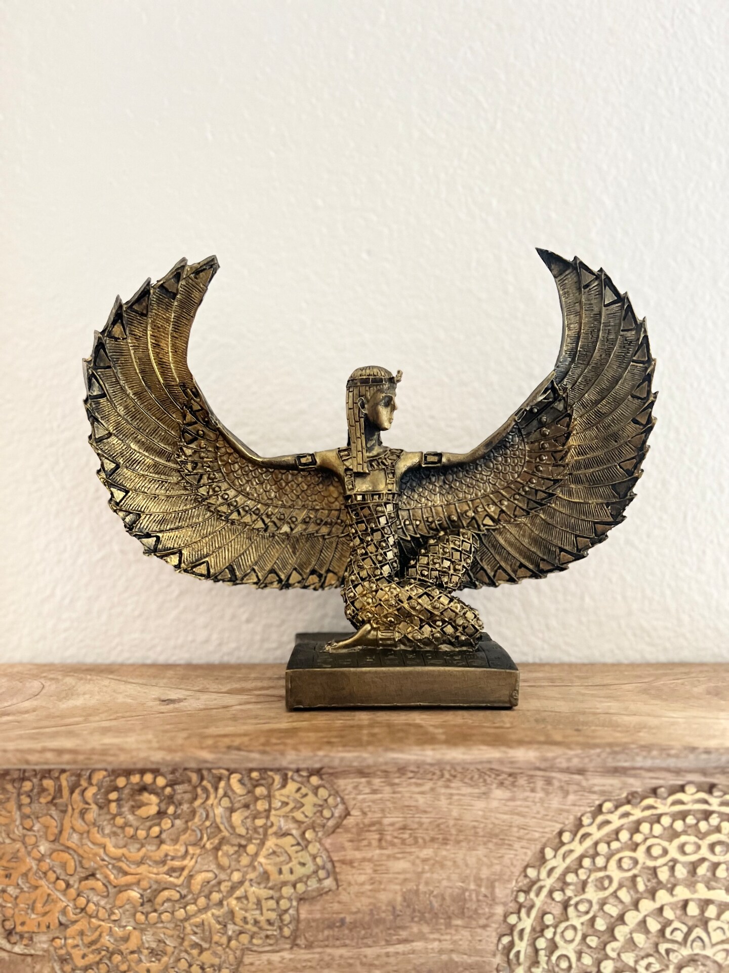 Egyptian Goddess Winged Isis Statue, Handmade Statue, Egyptian Goddess ...