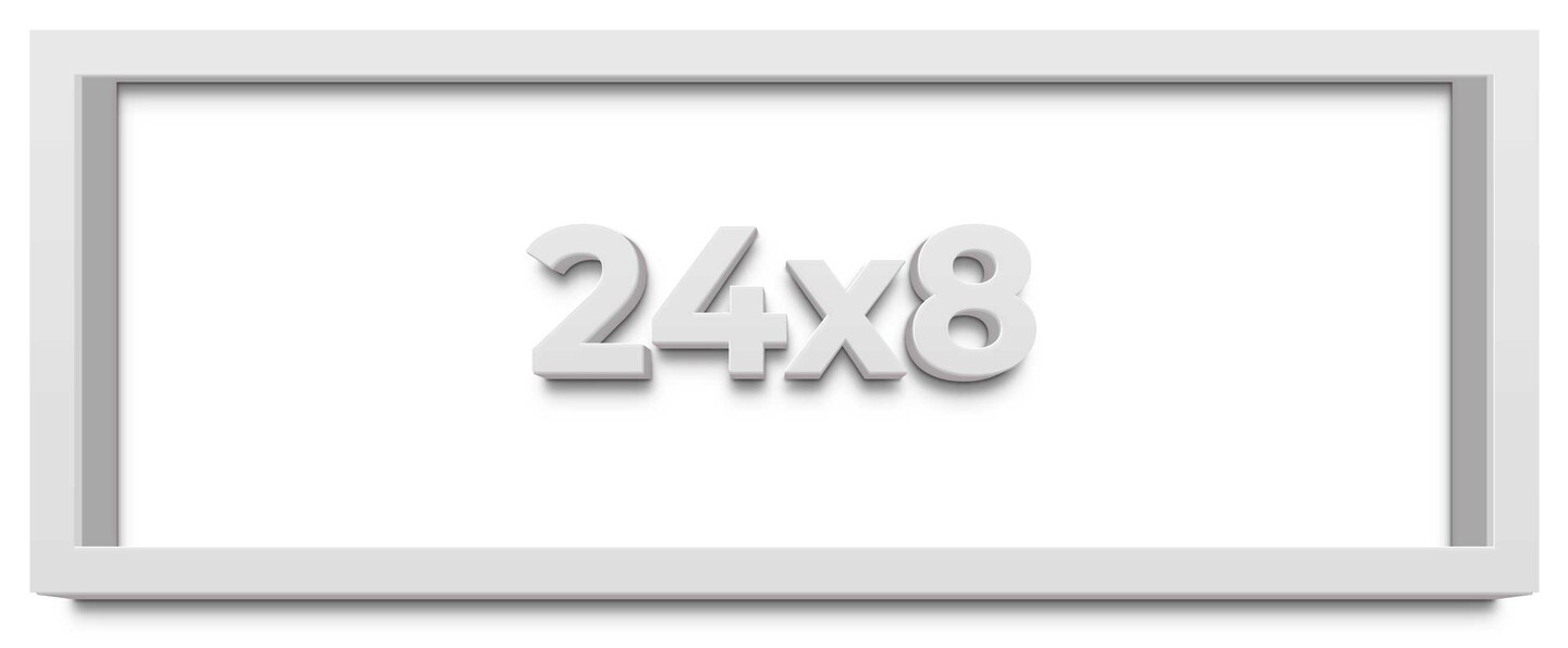 Panoramic Shadow Box 1.75" Deep White Frame - UV Acrylic, Backing, Hanging Hardware