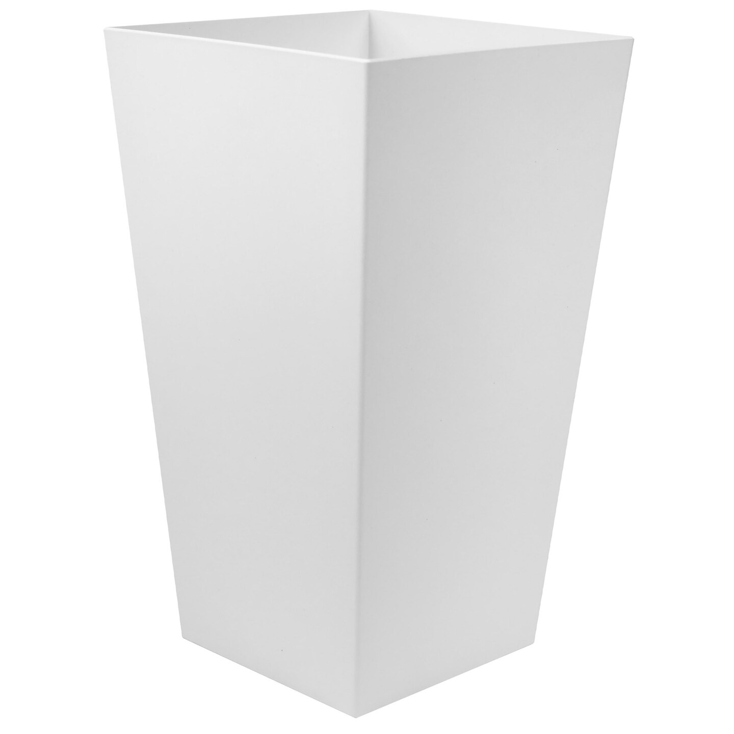 Bloem Finley Tall Tapered Square Planter 20&#x22; Casper White