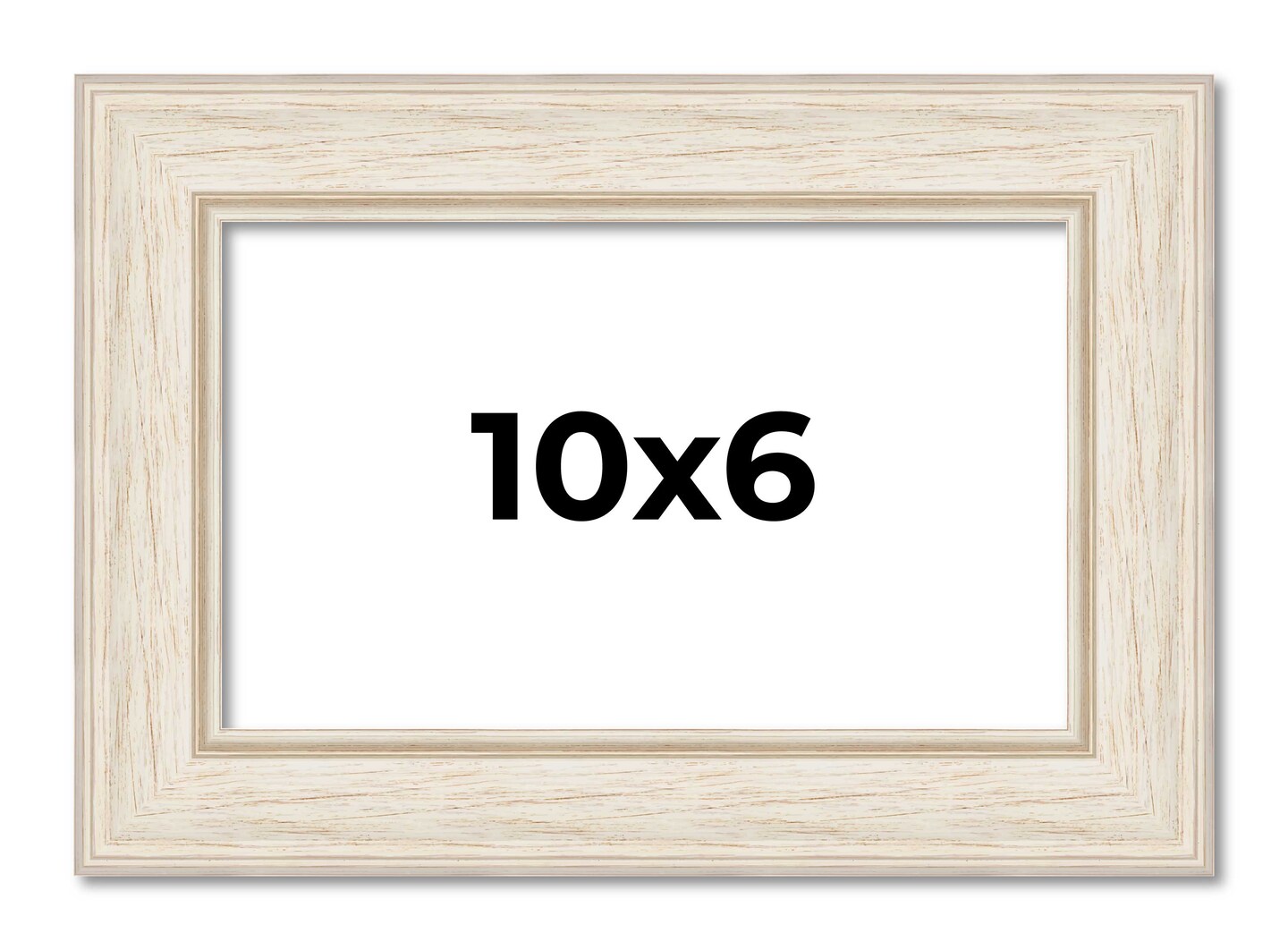 6x10 Weathered Picture Frame with UV-Resistant Acrylic & Acid Free Backing, Available in 5 Finishes - Black, Gold, Red, White, Natural