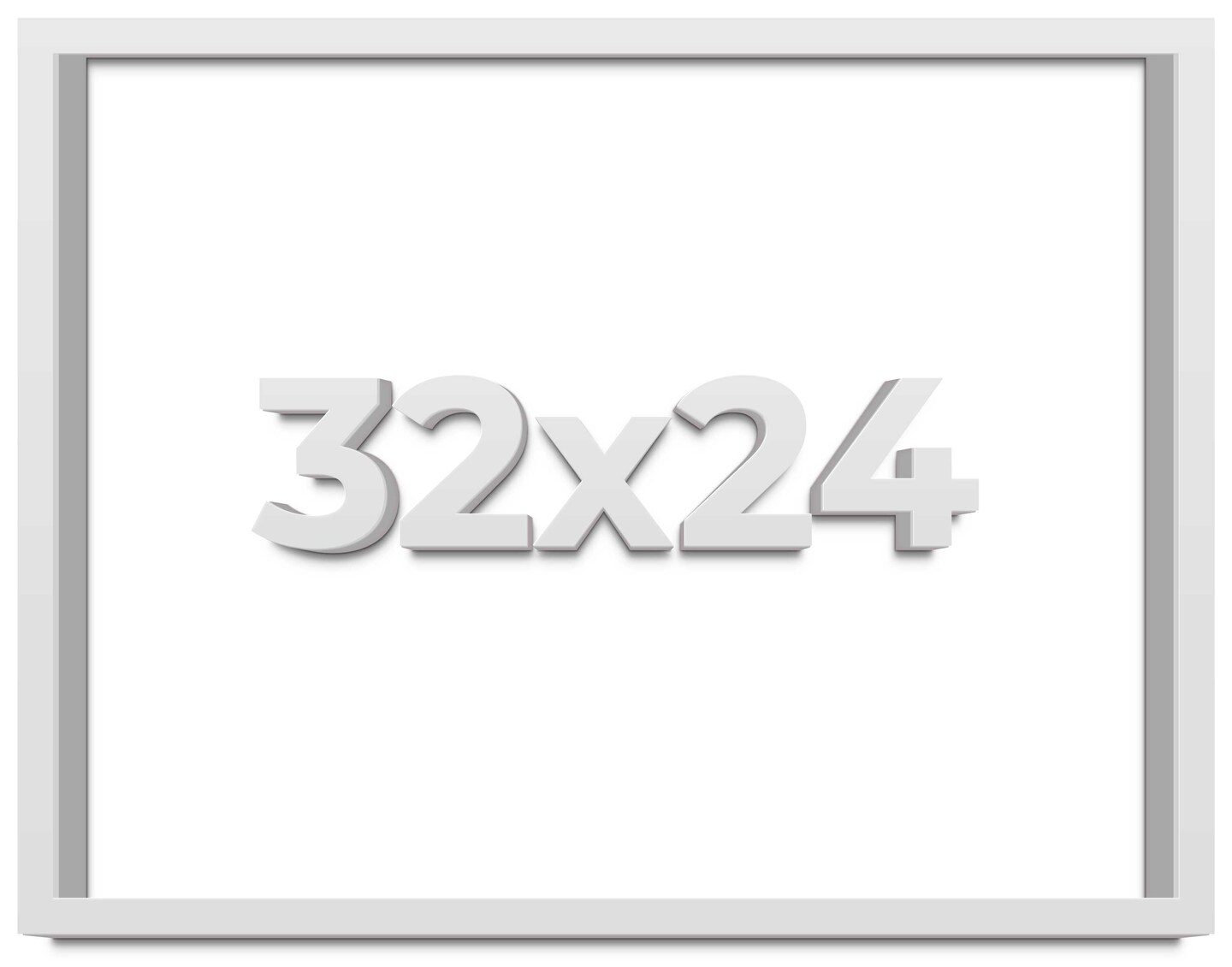 24x32 Minimalist Shadow Box Picture Frame with UV-Resistant Acrylic &#x26; Acid Free Backing, Available in 5 Finishes - Black, Brown, Gold, Silver, White