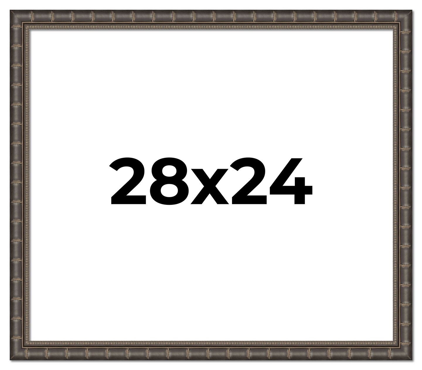 28x24 Modern Bamboo Picture Frame with UV-Resistant Acrylic &#x26; Acid Free Backing, Available in  5 Finishes - Gold, Silver, Brown, Black, and Natural