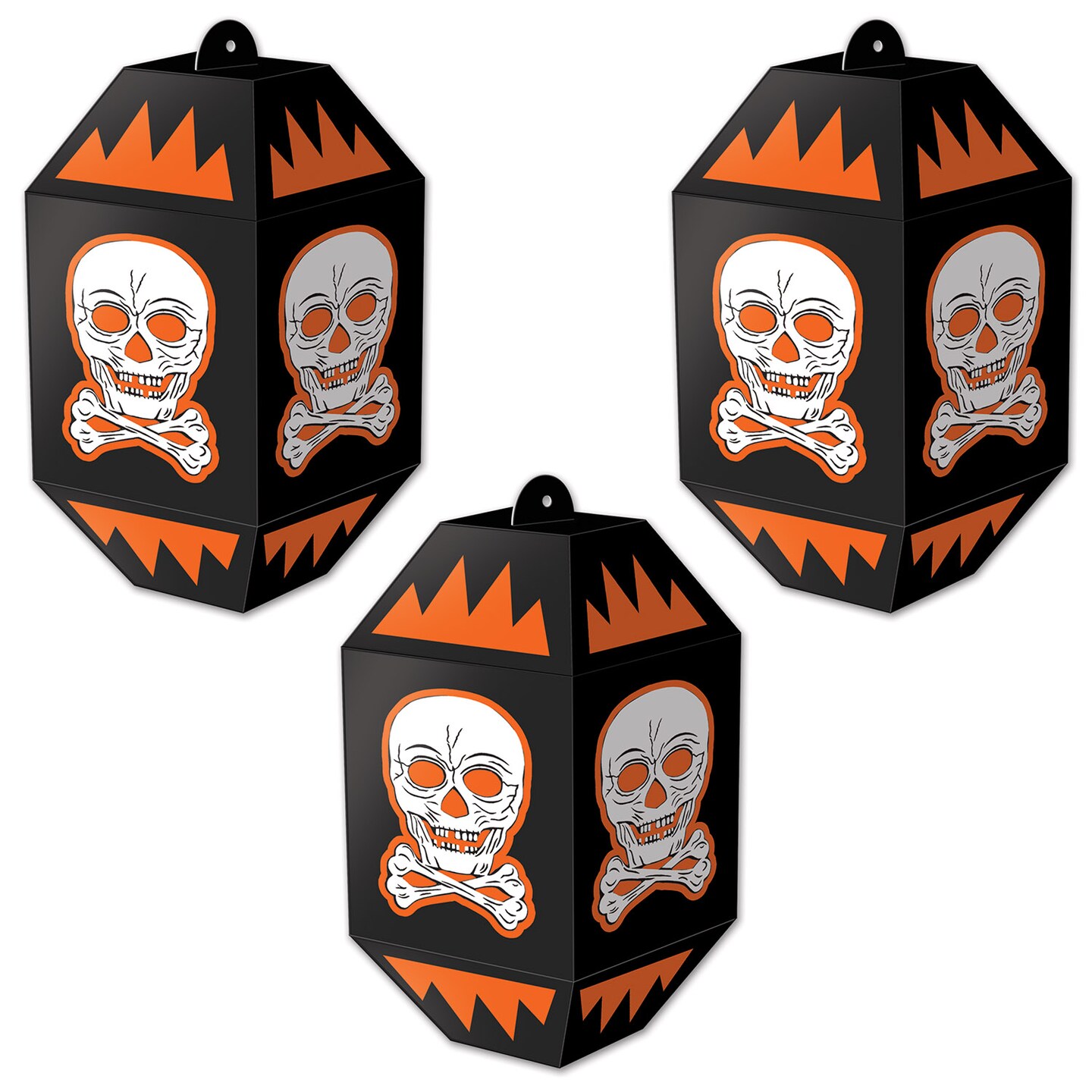 Beistle 7in. Vintage Halloween Skull Paper Lanterns - 12 Pack