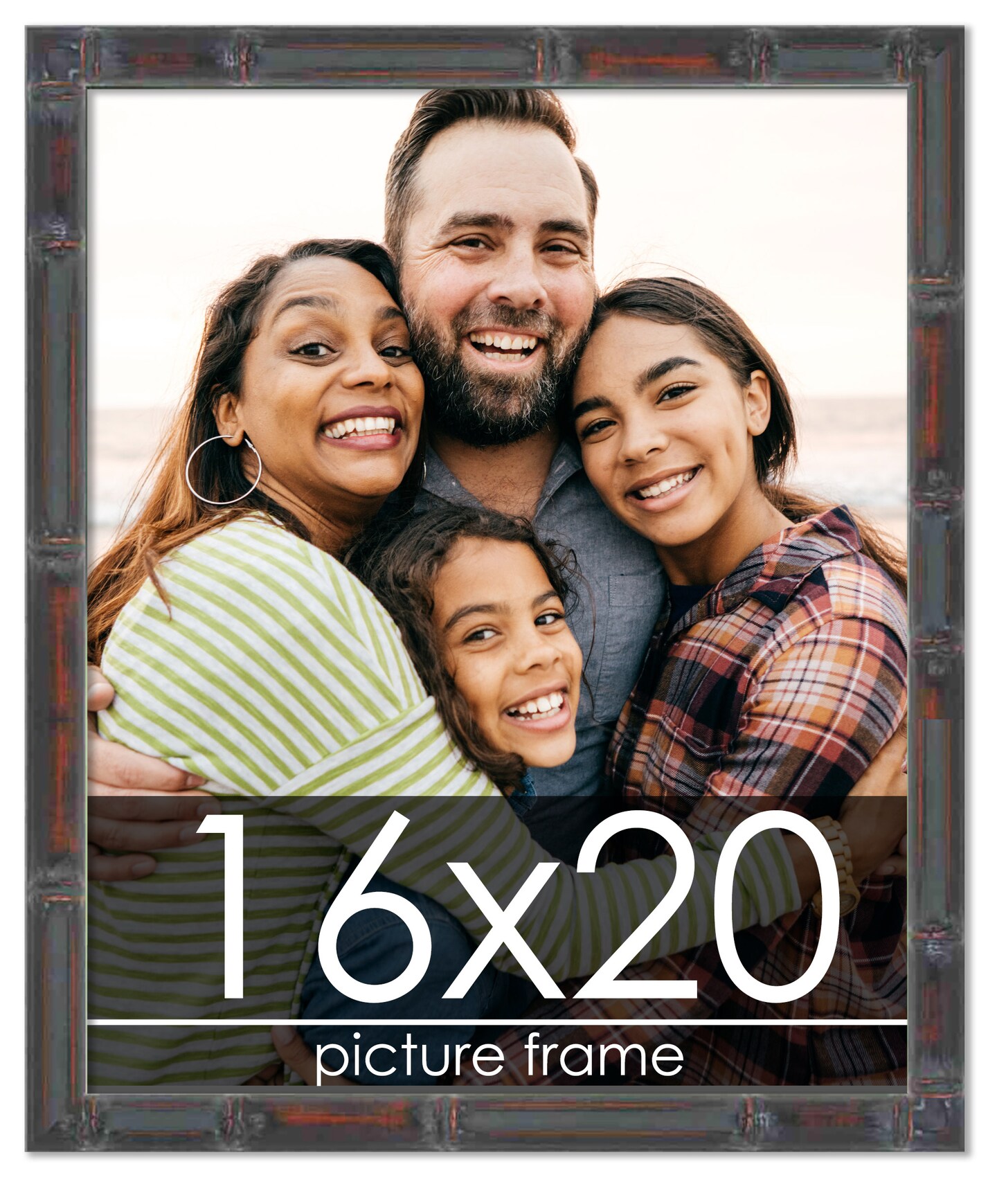 16x20 Thin Bamboo Picture Frame with UV-Resistant Acrylic & Acid Free Backing, Available in 2 Finishes - Gold and Brown