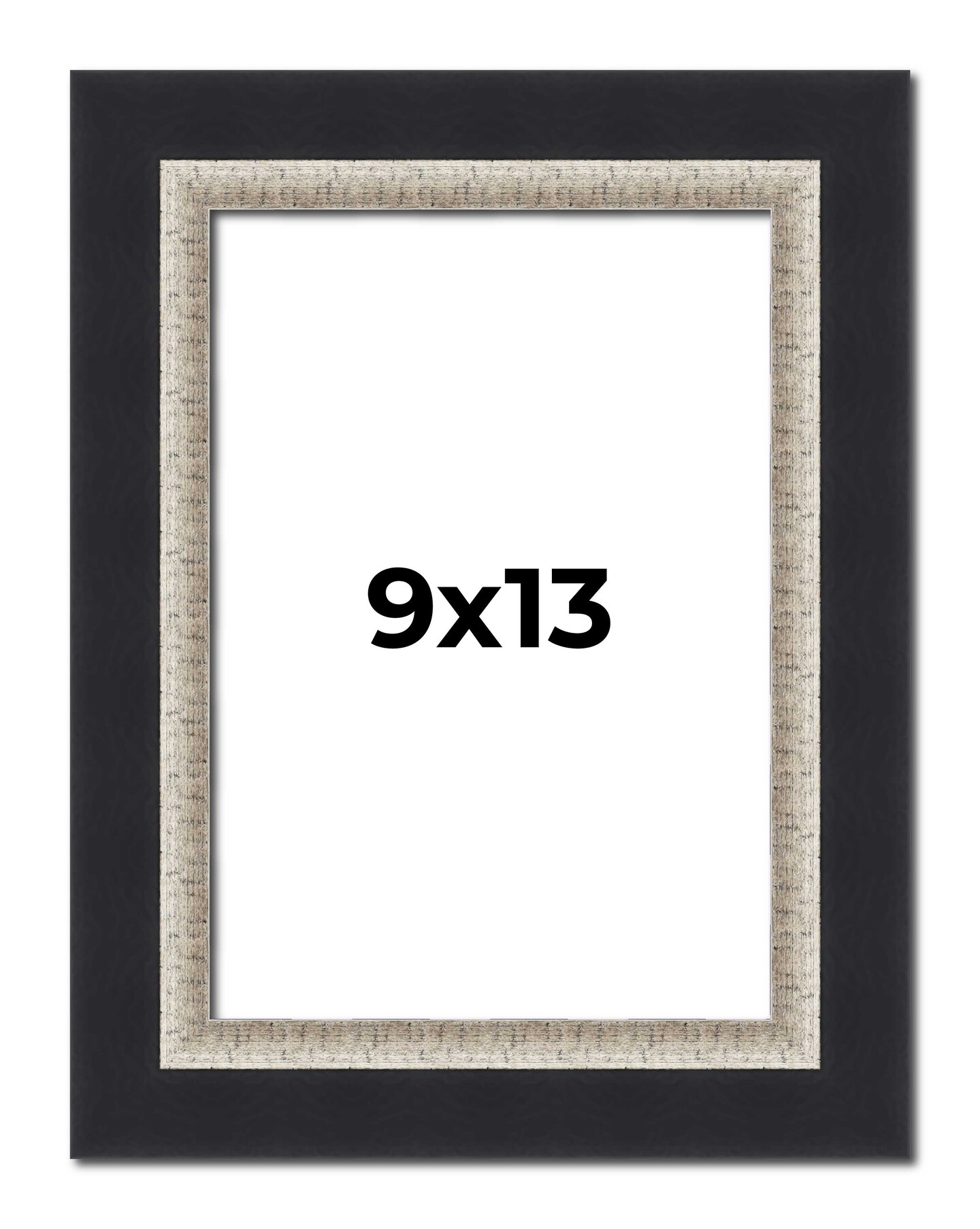 Photo Size Embellished Black Picture Frame - UV Acrylic, Foam Board Backing, Hanging Hardware
