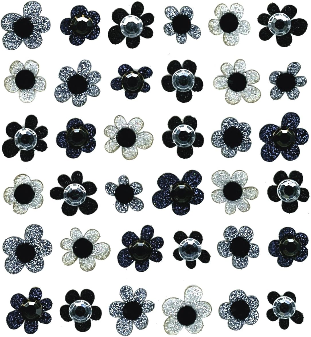 Jolee&#x27;s Boutique Black Flower Gems Dimensional Stickers