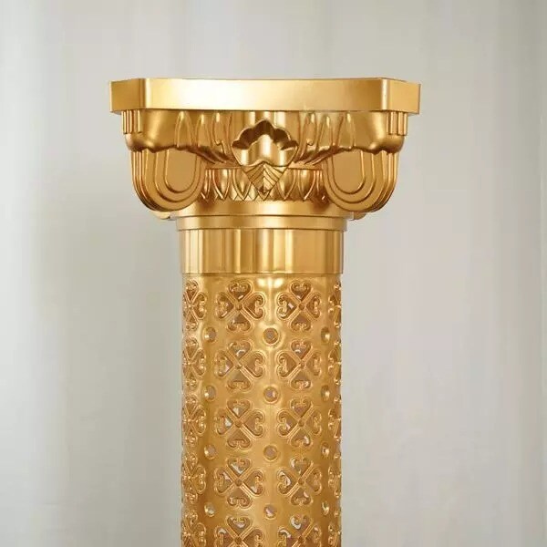 4 Gold 40&#x22; Adjustable Roman Decorative Columns Pedestal Stands Party Supplies