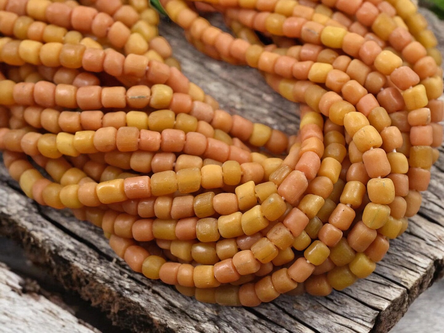 Carnelian Orange Java Glass Beads -- Approx 24&#x22; Strands -  Indonesian Glass Beads