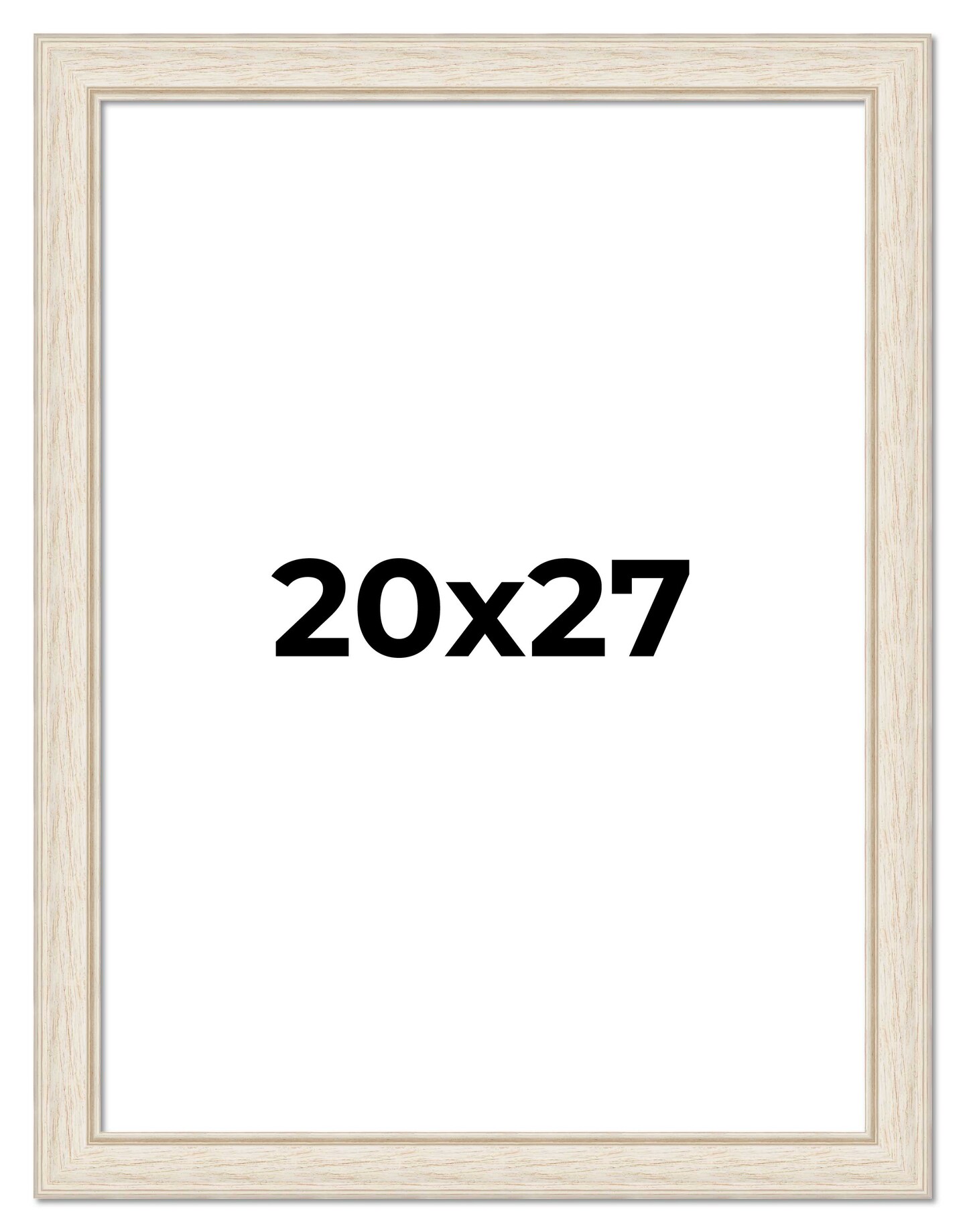 20x27 Weathered Picture Frame with UV-Resistant Acrylic &#x26; Acid Free Backing, Available in 5 Finishes - Black, Gold, Red, White, Natural