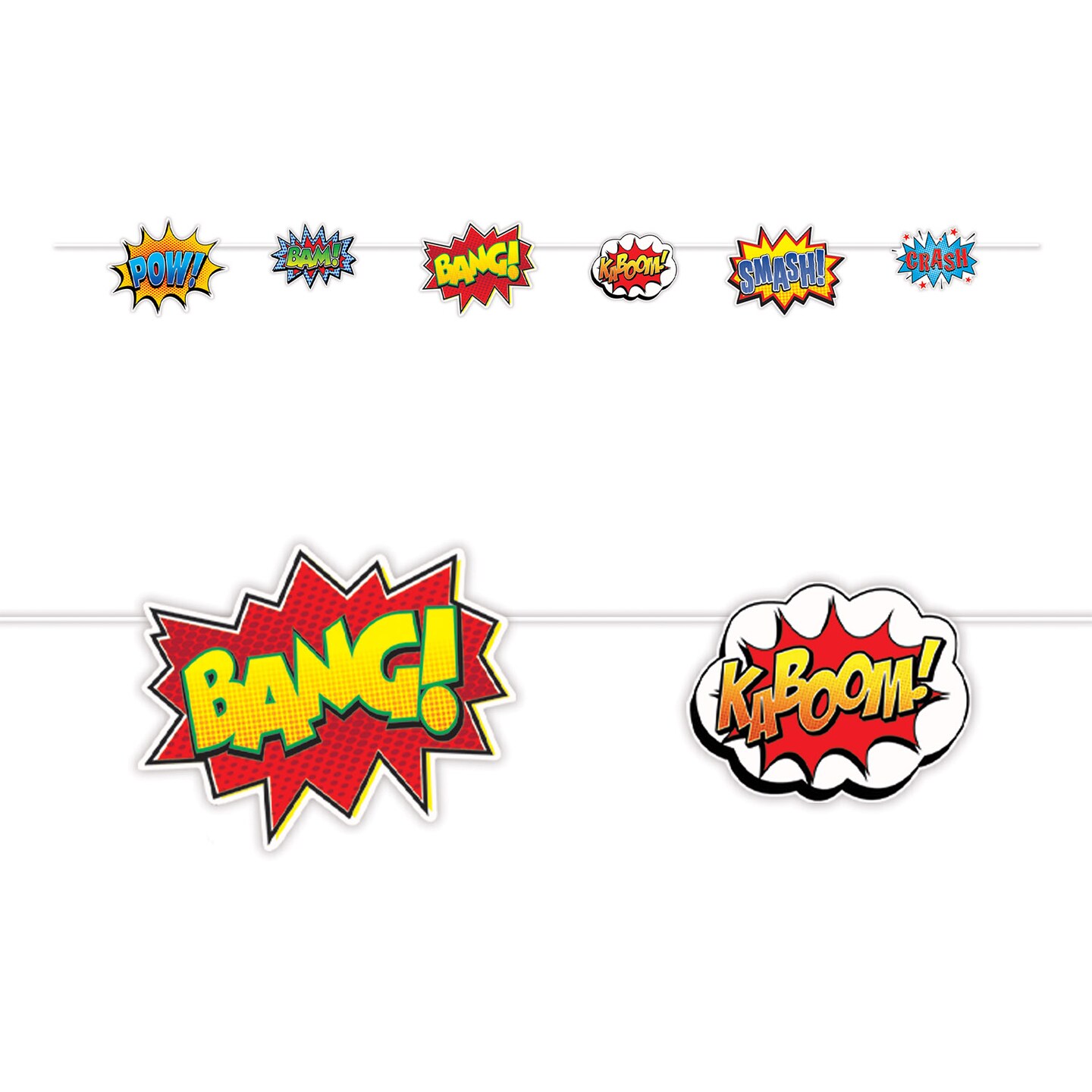 Beistle 8&#xBC;in. x 9Feet Hero Action Signs Streamer - 12 Pack