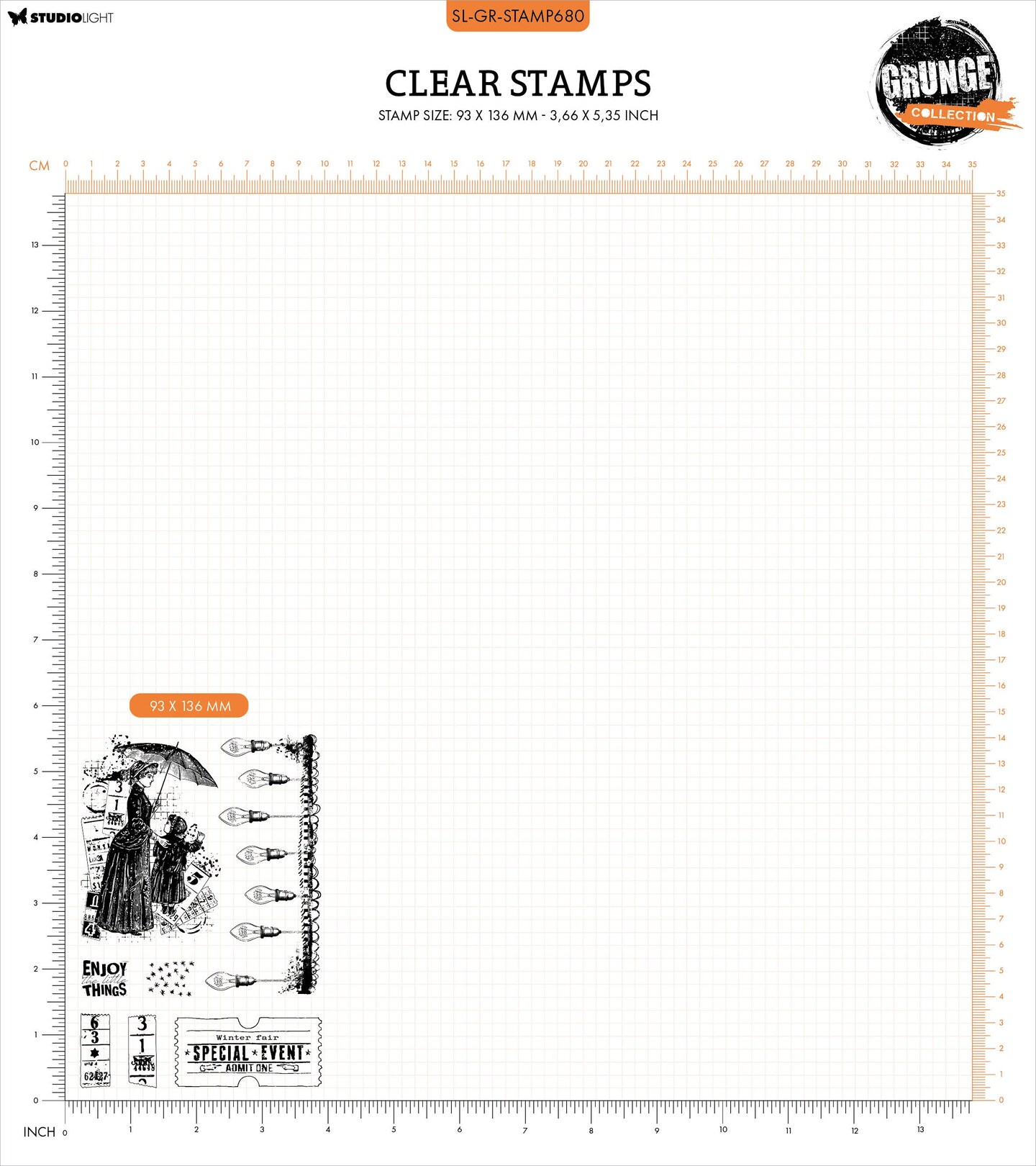 Studio Light Grunge Clear Stamp-Nr. 680, Winter Fair | Michaels
