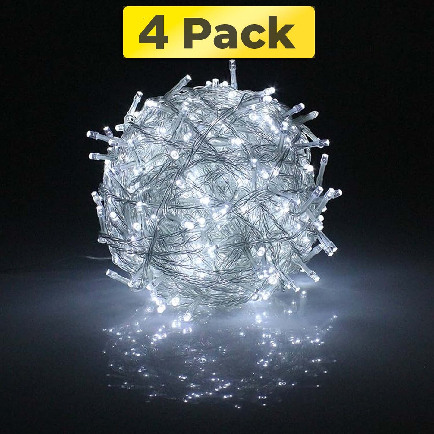 Dramatic 100 LED Clear Cable String Lights – Plug-in, 8 Modes, 32ft, Indoor & Outdoor