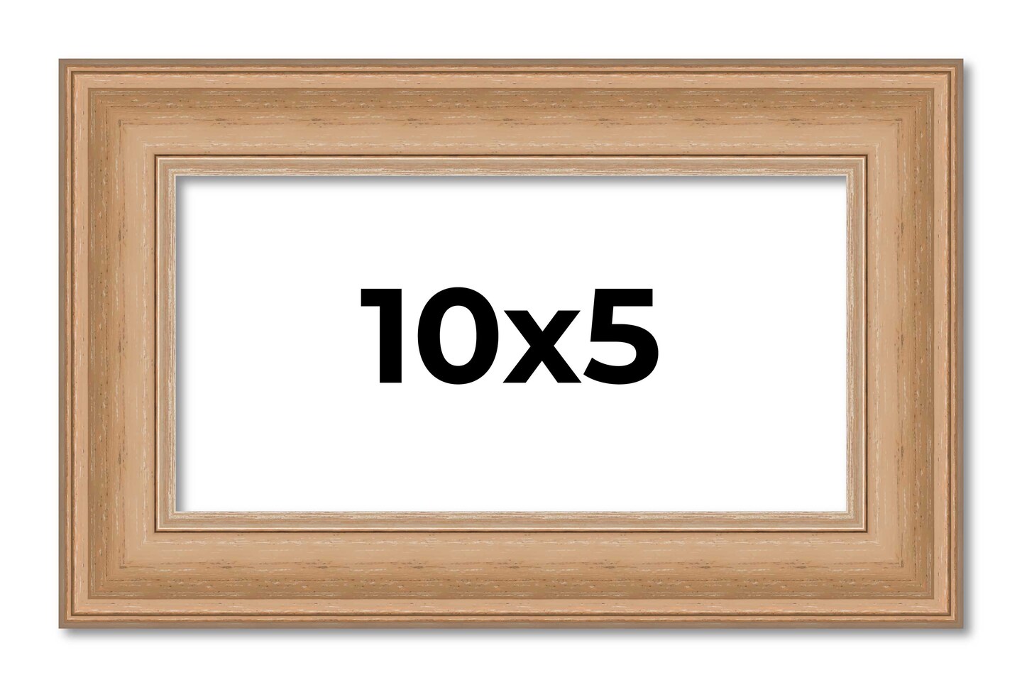 Panoramic Weathered Yellow Picture Frame - UV Acrylic, Foam Board Backing, Hanging Hardware