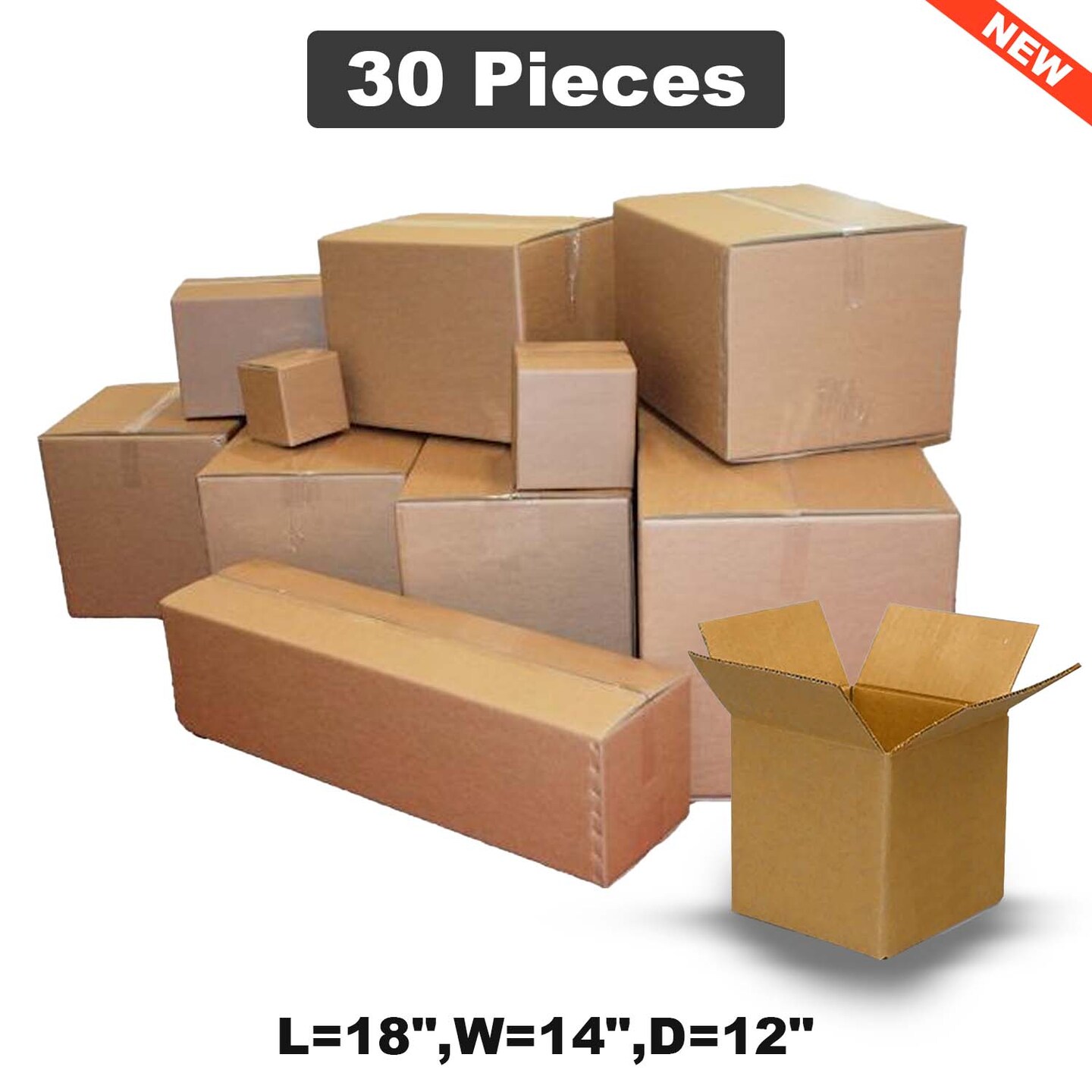 Spacious Shipping &#x26; Packing Boxes L-18&#x22;,W-14&#x22;,D-12&#x22; for Secure and Efficient Packaging