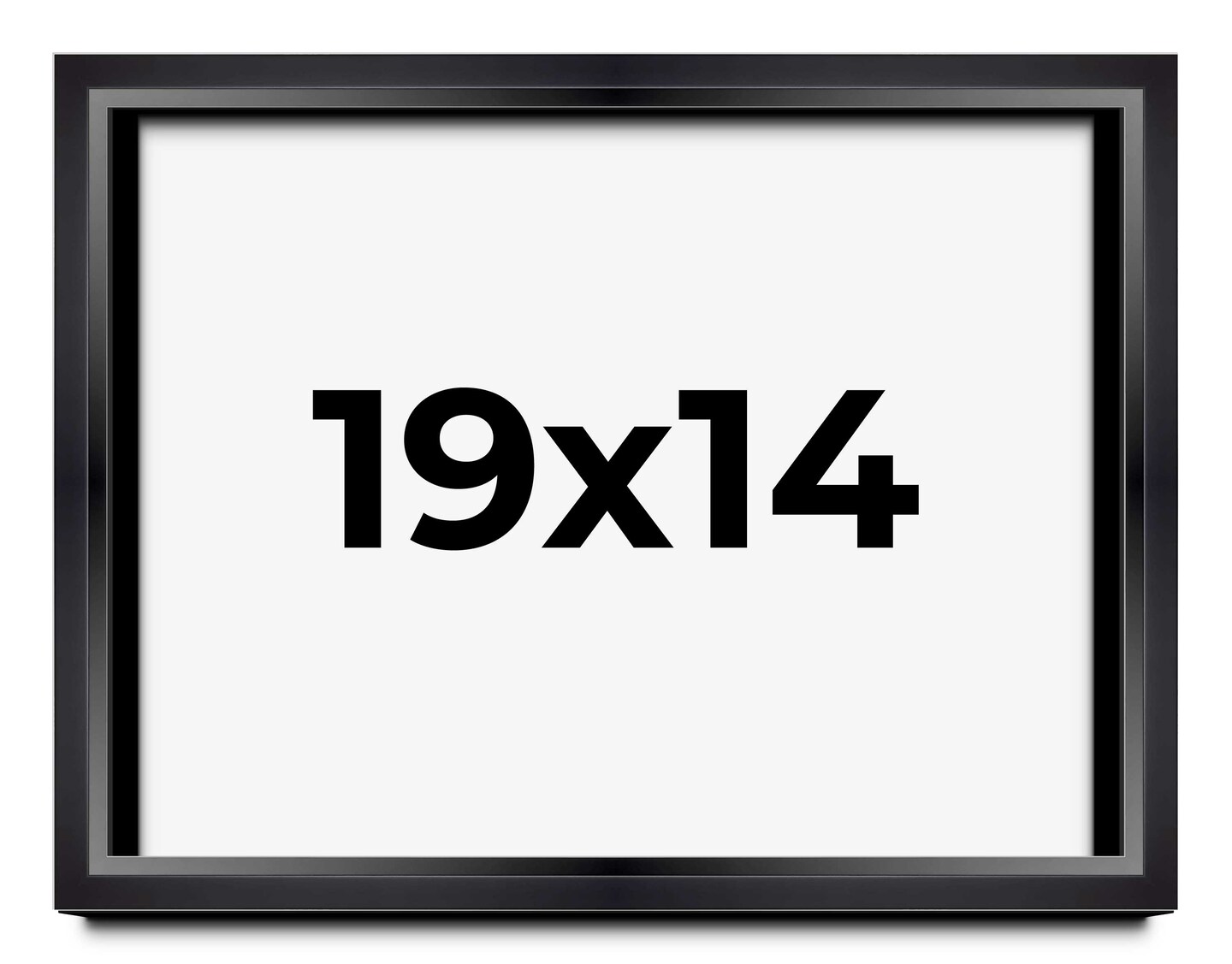 19x14 Minimalist Shadow Box Black Picture Frame - UV Acrylic, Backing, Hanging Hardware