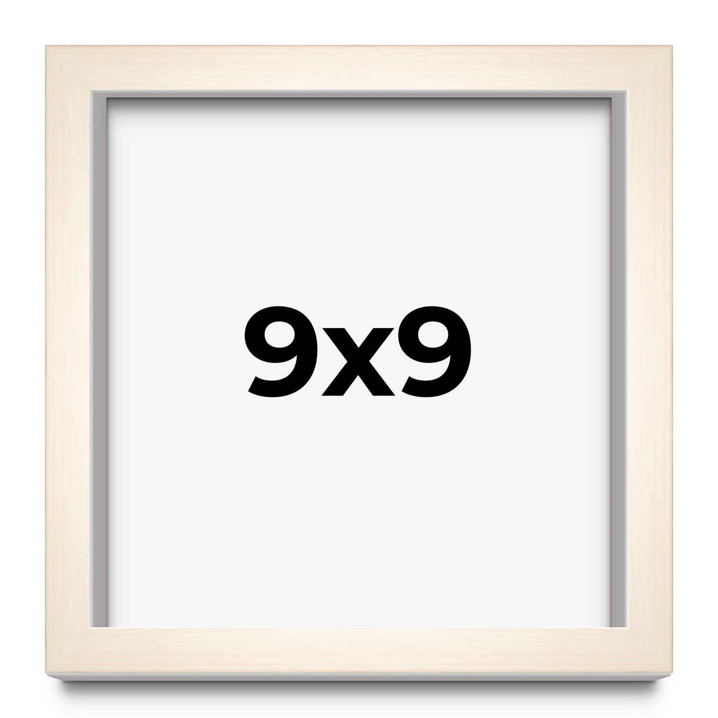 Square Minimalist White Picture Frame - UV Acrylic, Foam Board Backing, Hanging Hardware