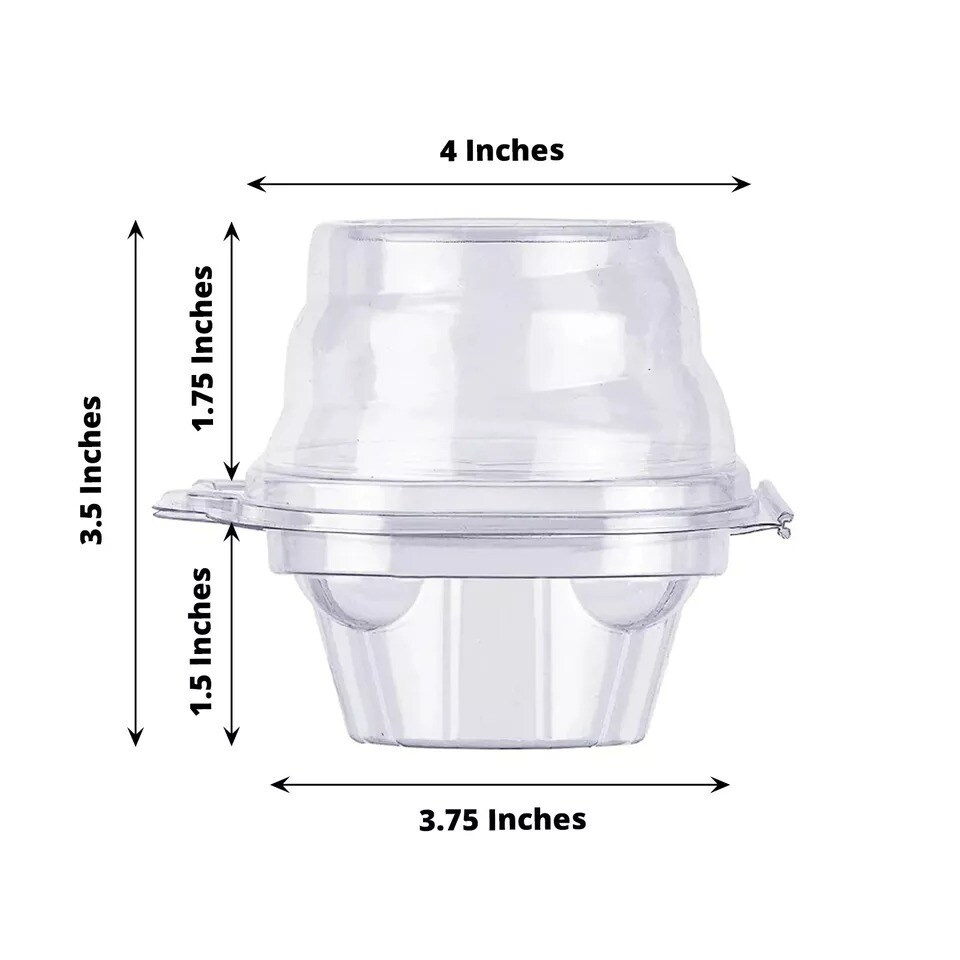 25 Clear Disposable Plastic Cupcake Boxes Dome Lid Party Events Home Decorations