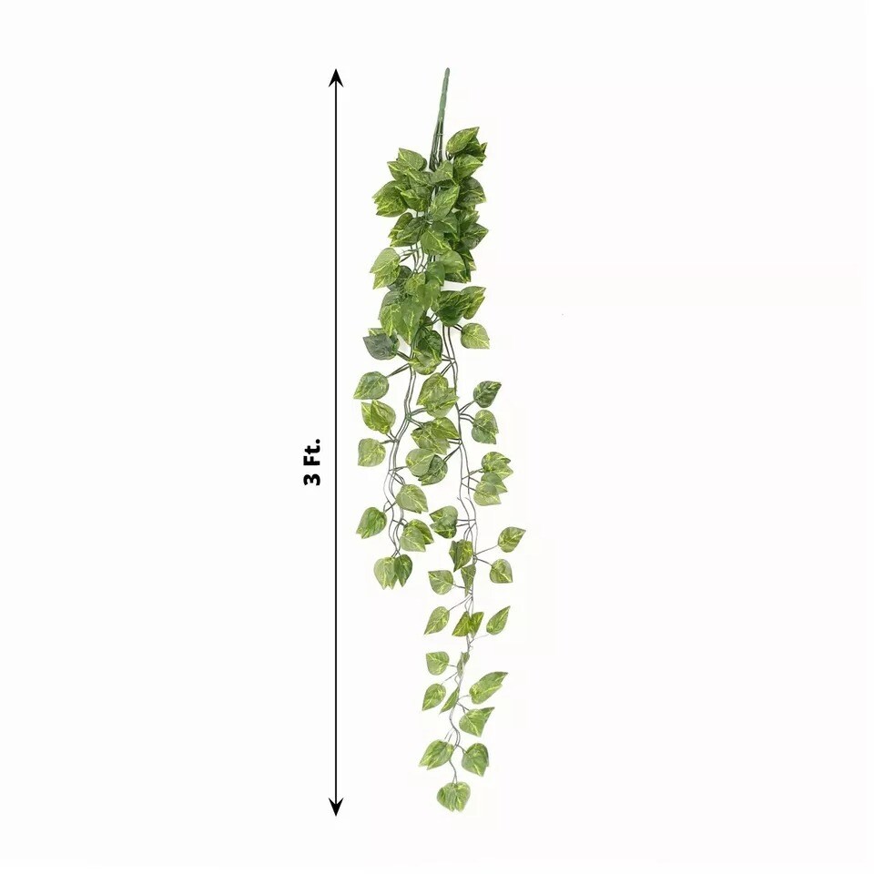 4 Green Silk Pothos Artificial Ivy Leaves Foliage Vine Garland Party Decorations