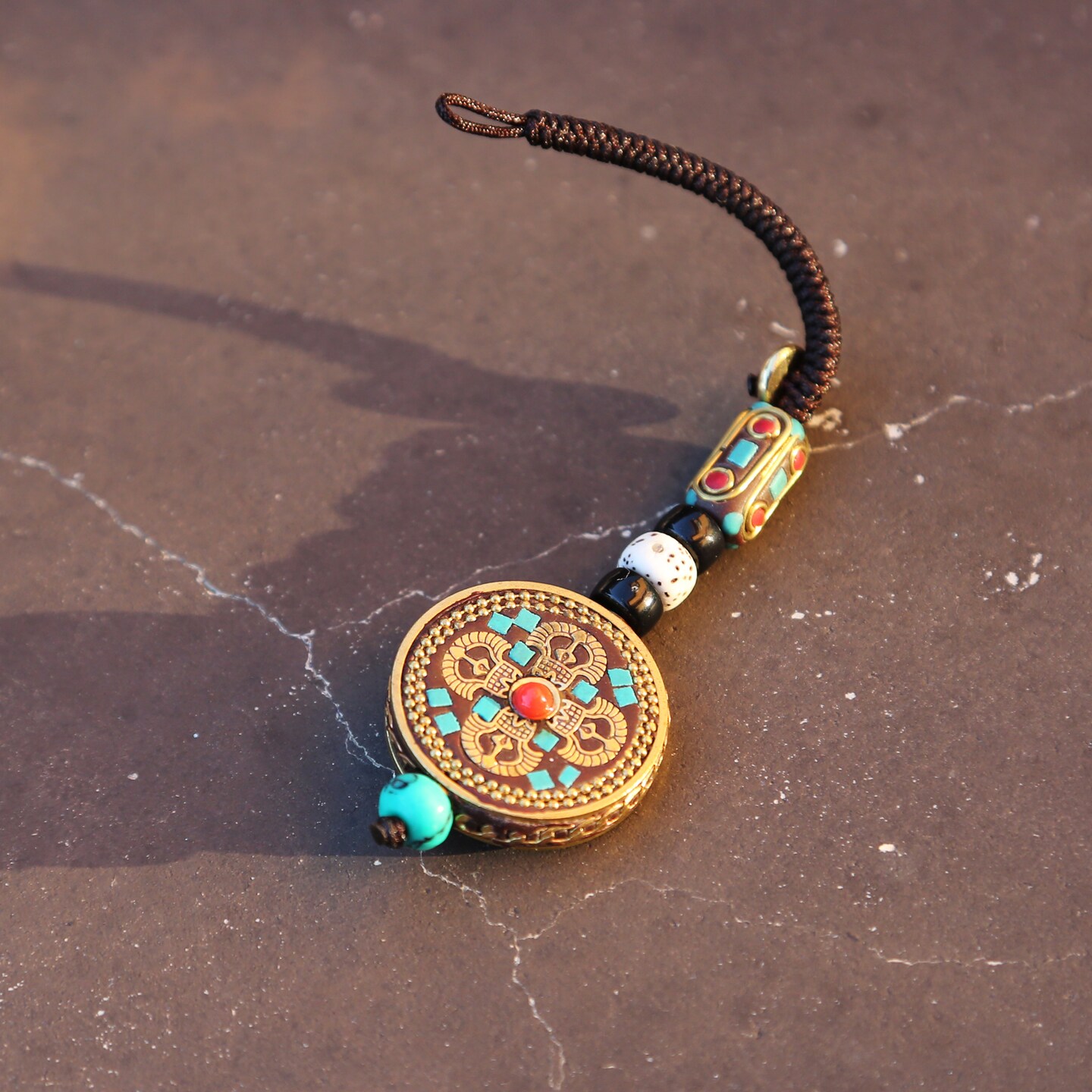 Tibetan Buddhist Vajra Protection Keychain Zipper Charm, Buddhism