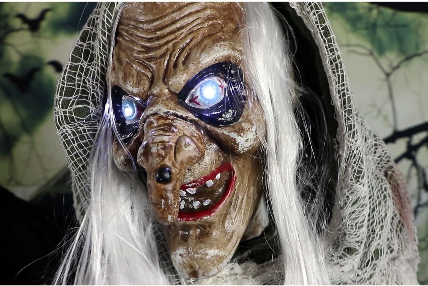 Halloween Animatronic with Touch Activated Lights and Sound, Battery Operated Indoor or Covered Outdoor Halloween Decorations, Creepy Halloween Props