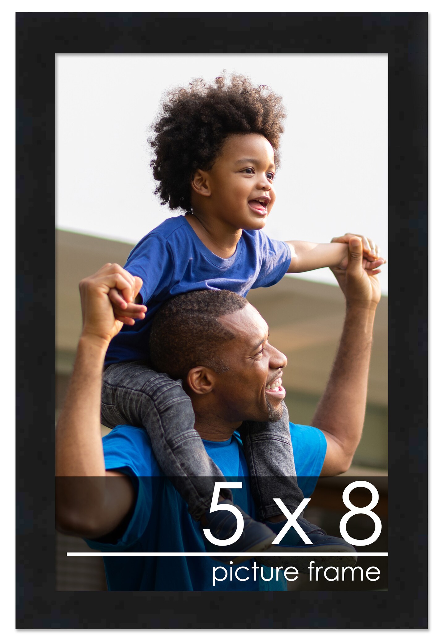 Photo Size Modernist Black Picture Frame - UV Acrylic, Foam Board Backing, Hanging Hardware