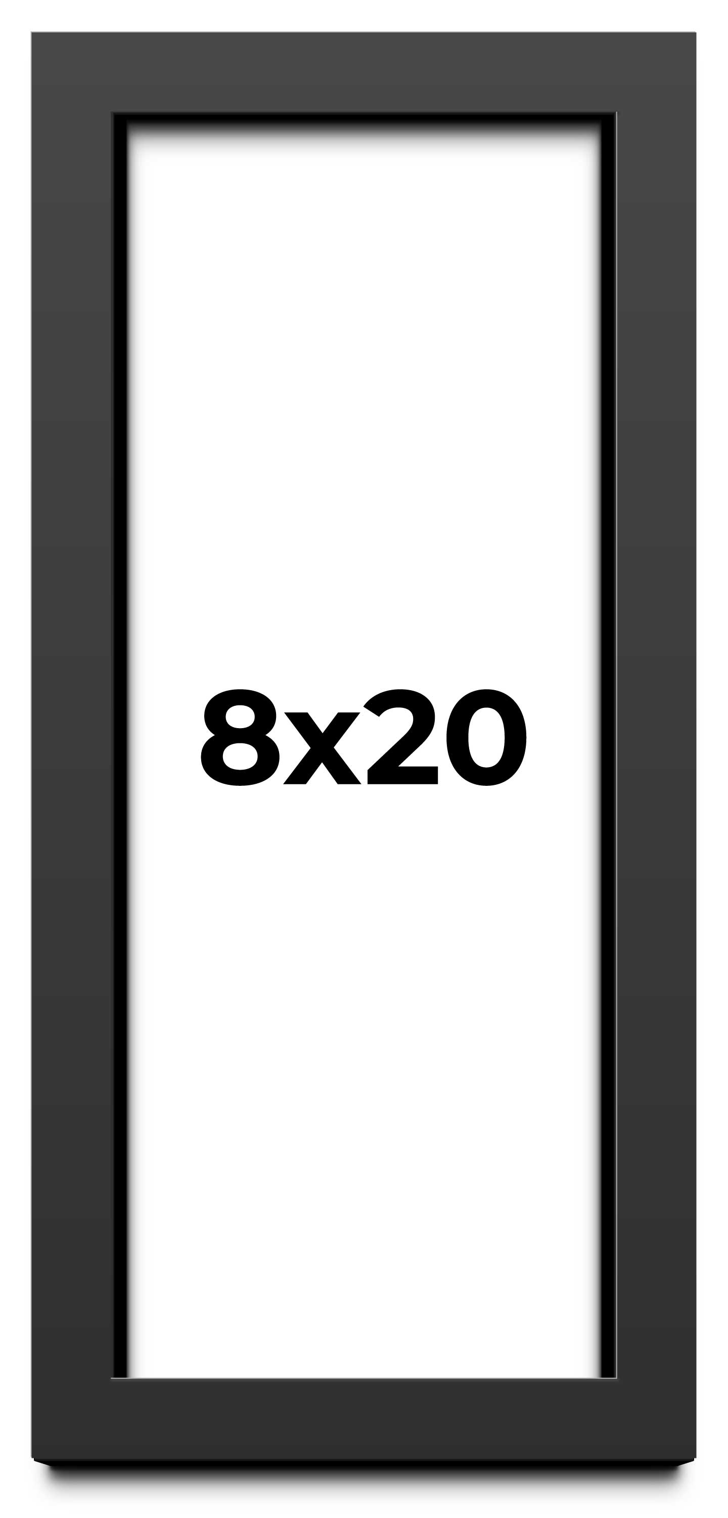Panoramic Flat Black Picture Frame - UV Acrylic, Foam Board Backing, Hanging Hardware