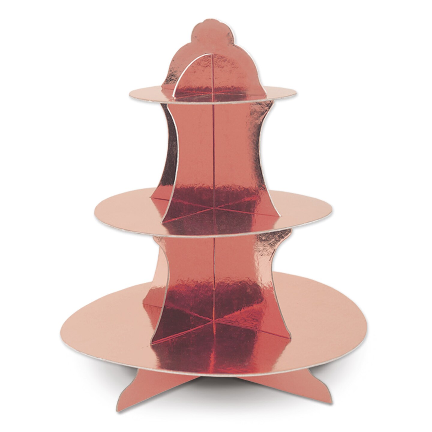 Beistle 13&#xBD;in. Rose Gold Metallic Cupcake Stand - 12 Pack