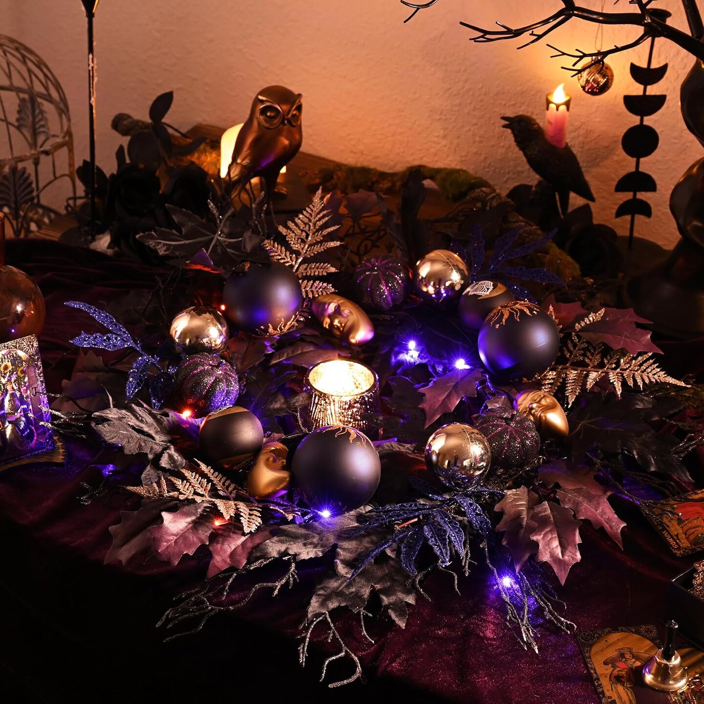 Lighted Halloween Door Wreath Decorations