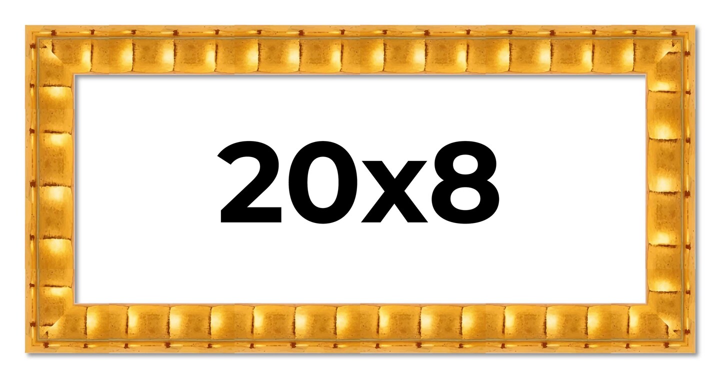 20x8 Bamboo Picture Frame with UV-Resistant Acrylic &#x26; Acid Free Backing, Available in  4 Finishes - Brown, Black, Gold, and Natural