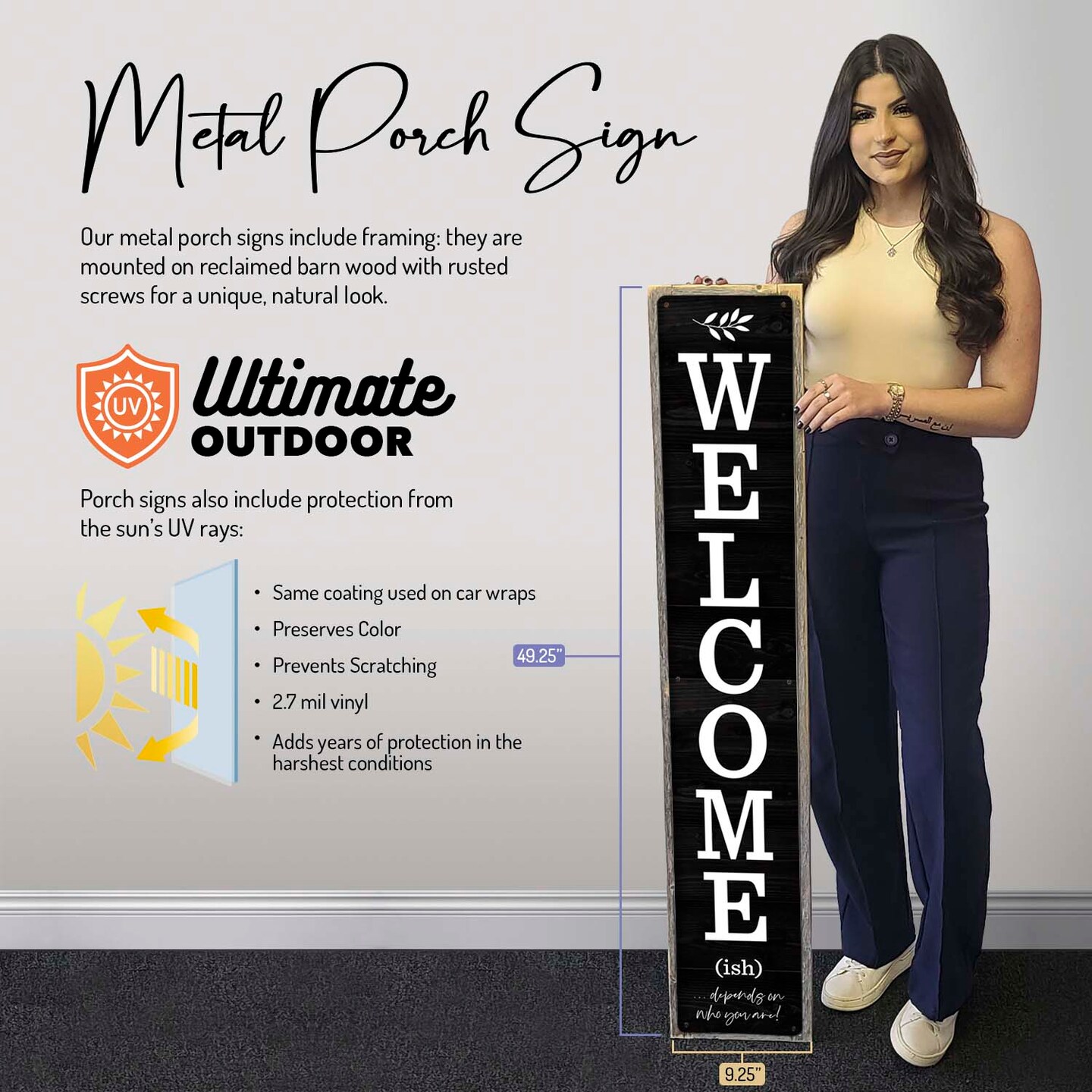 Welcome-ish (Depends on Who You Are) - Framed Sun Protected Metal