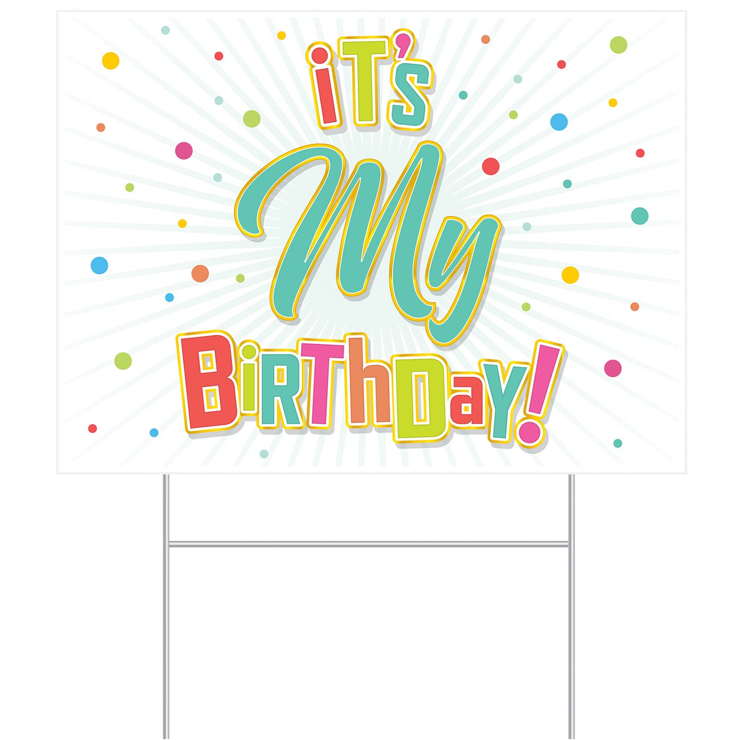 Beistle 11½in. x 15½in. Plastic Its My Birthday! Yard Sign - 6 Pack