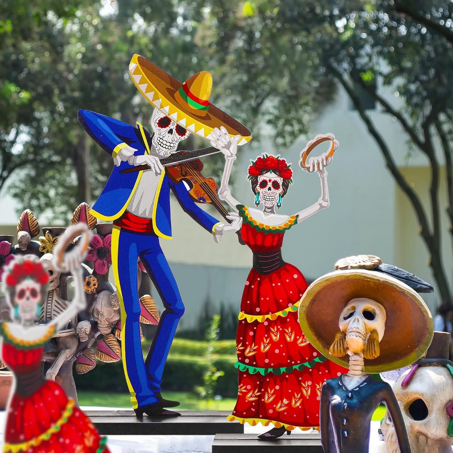 Dancing Couple Sugar Skull Decor