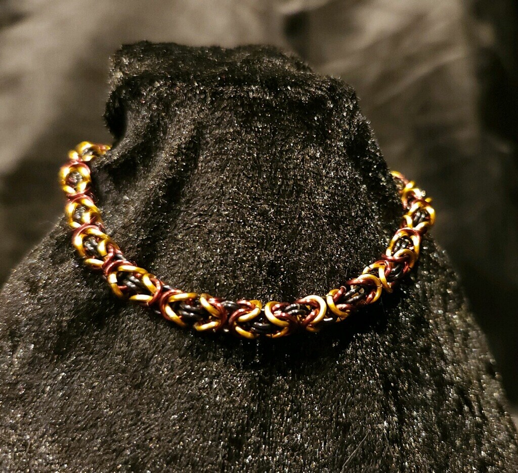 Earth Tones chain mail bracelet (Byzantine Series) | MakerPlace by
