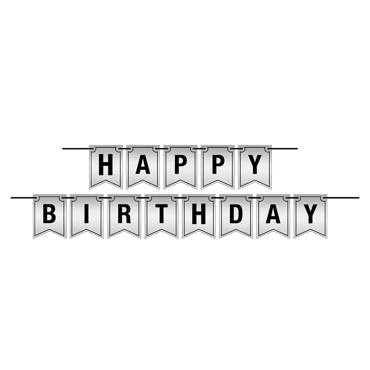 Beistle 6in. x 10Feet Foil Happy Birthday Streamer - 12 Pack