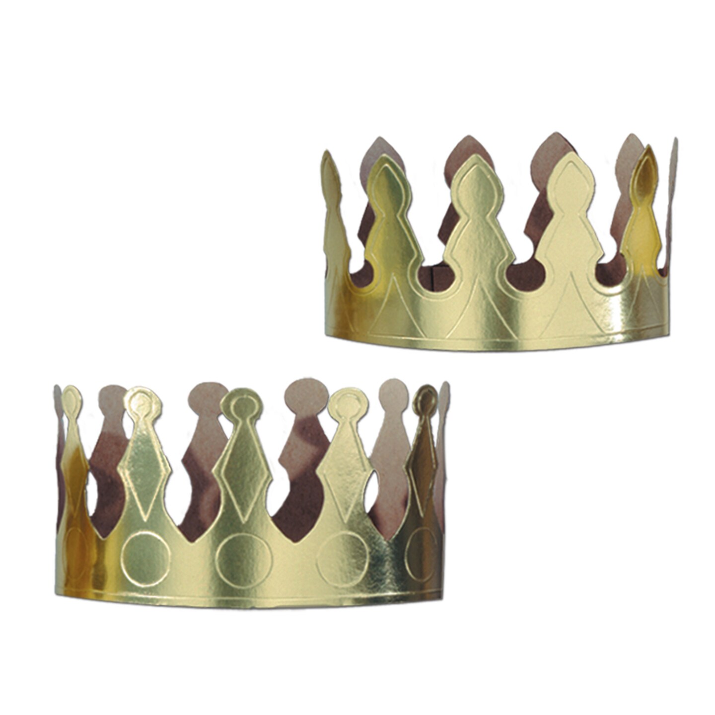 Beistle 4in. Gold Foil Crowns - 72 Pack