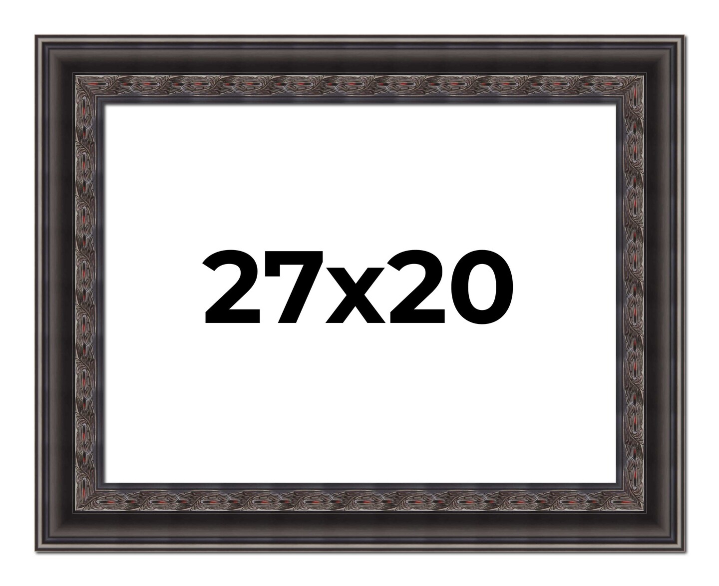20x27 3.5&#x22; Wide Ornate Picture Frame with UV-Resistant Acrylic &#x26; Acid Free Backing, Available in 2 Finishes - Black and Brown