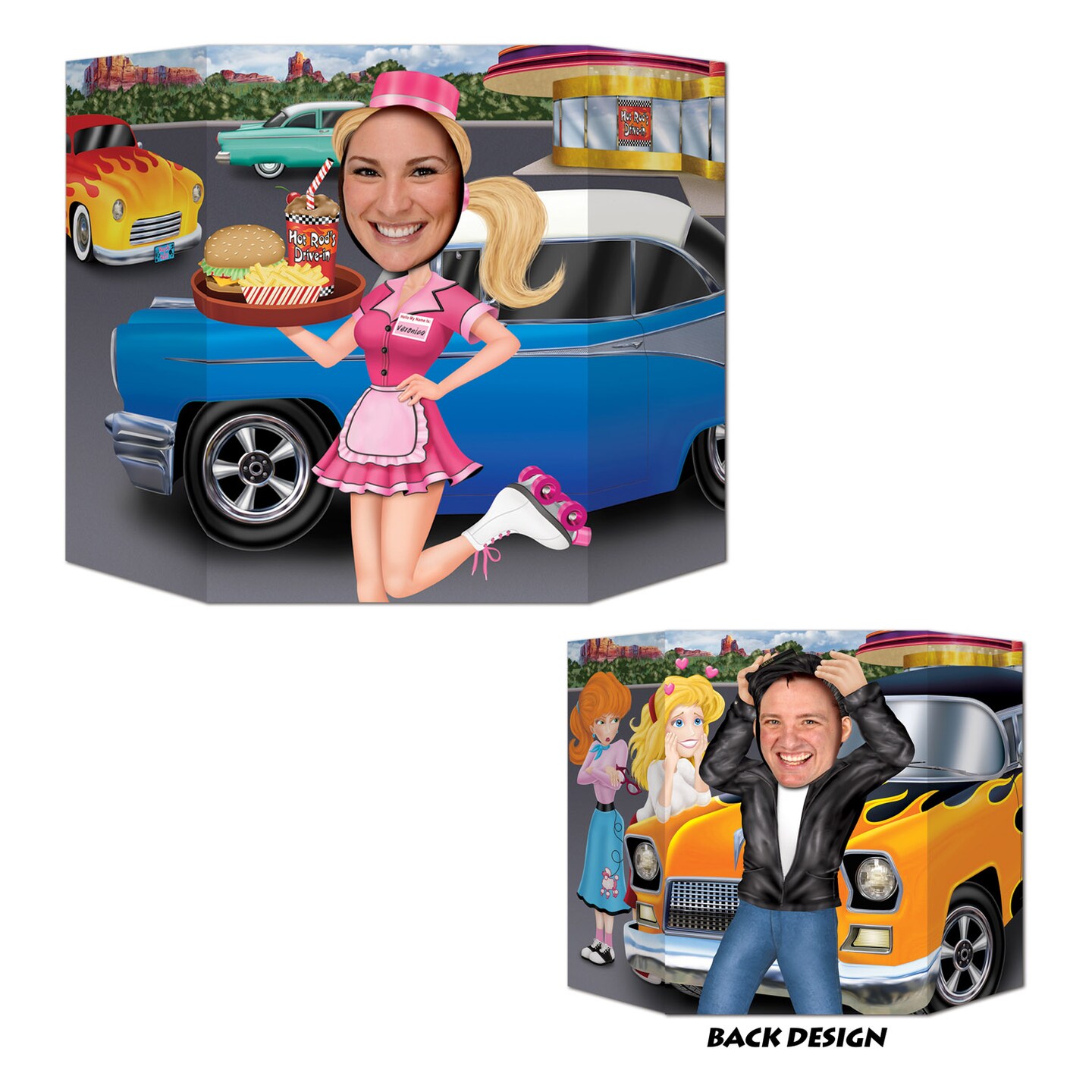 Beistle 3Feet 1in. x 25in. Car Hop/Greaser Photo Prop - 6 Pack