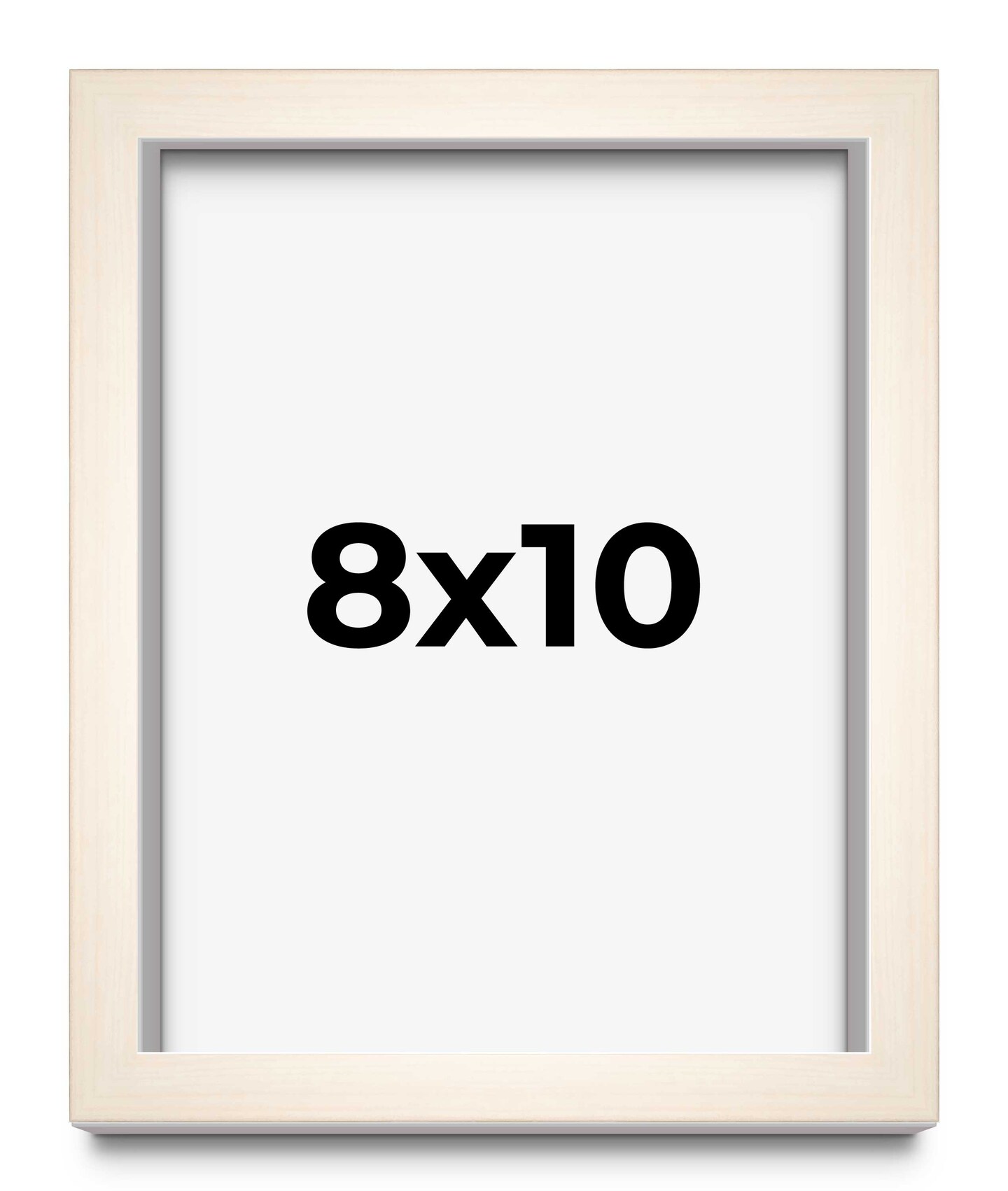 Photo Size Modernist White Picture Frame - UV Acrylic, Foam Board Backing, Hanging Hardware